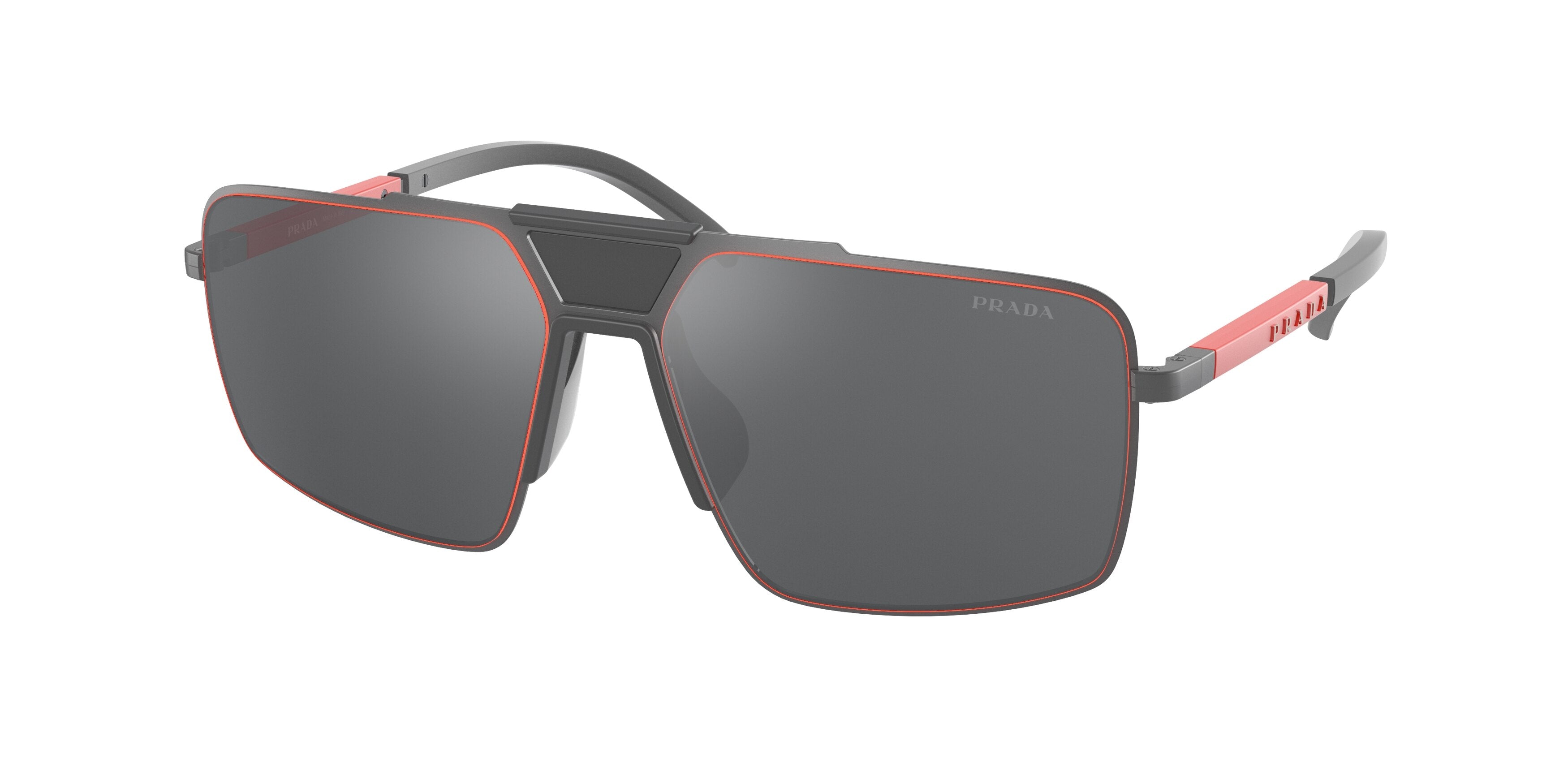 Prada Linea Rossa PS52XS Rectangle Sunglasses  TWW09L-Matte Grey 59-145-16 - Color Map Grey