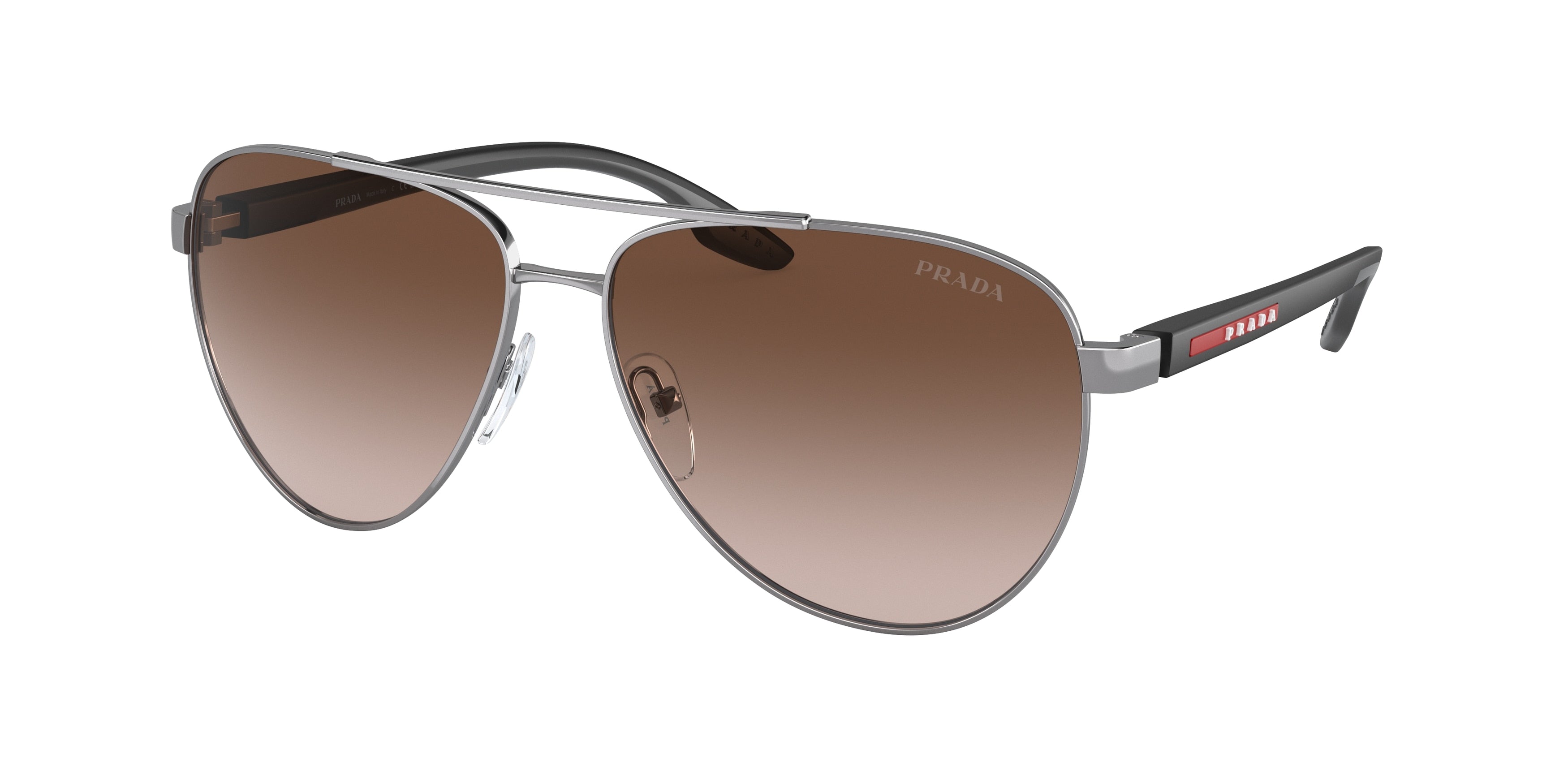 Prada Linea Rossa PS52YS Pilot Sunglasses  5AV02P-Gunmetal 61-145-14 - Color Map Grey