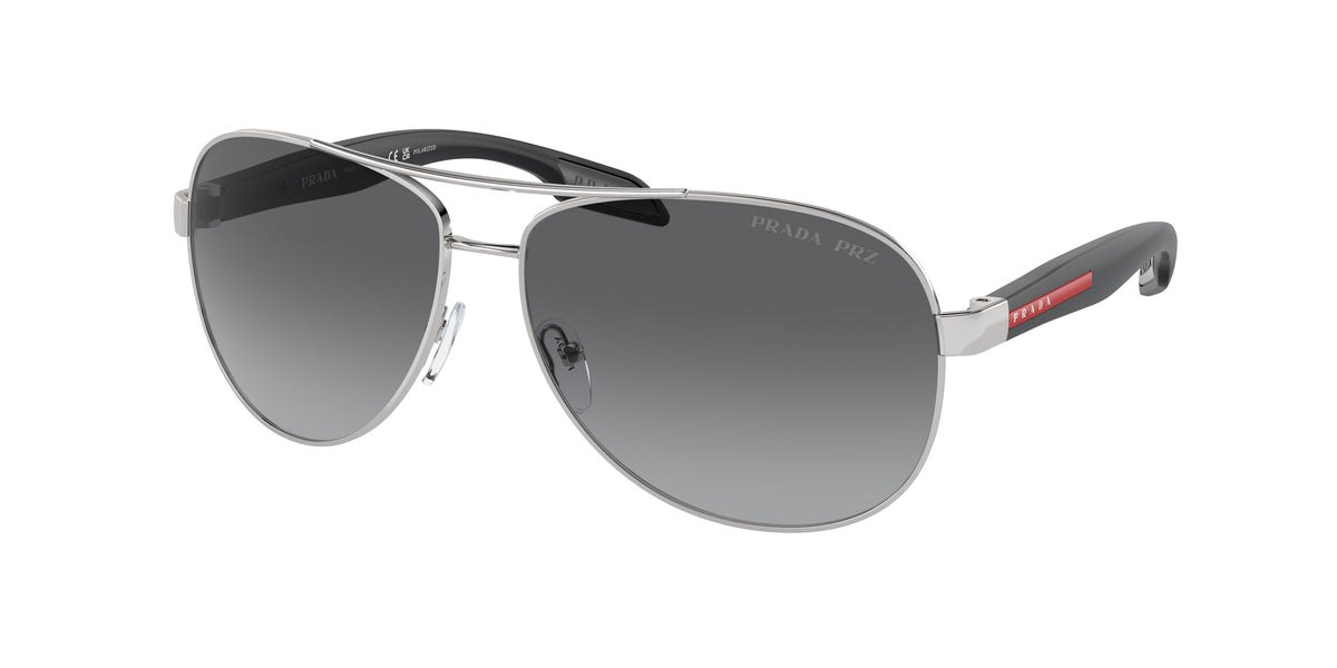 PRADA SPR 53W col. Grey Slate Gray Lenses Sunglasses With Iconic Metal Plaque | PRADA main image 3