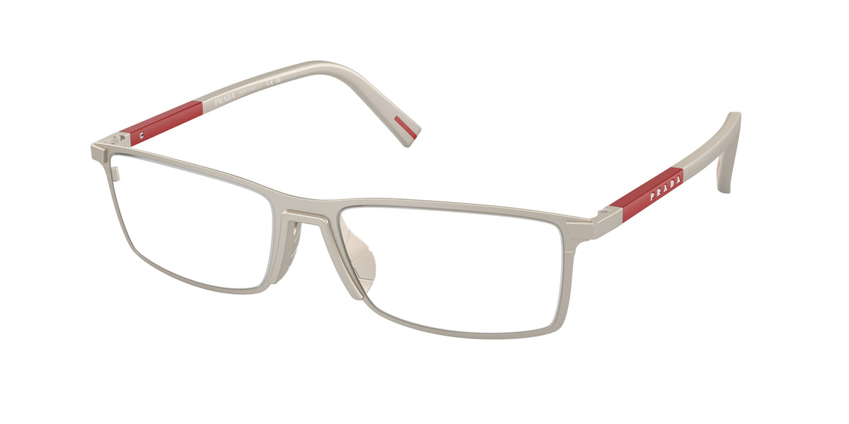 Prada Linea Rossa PS53QV Rectangle Eyeglasses  18X1O1- 55-145-17 - Color Map Brown