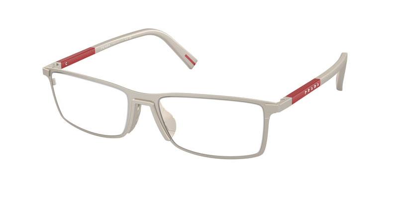 Prada Linea Rossa PS53QV Rectangle Eyeglasses  18X1O1- 55-145-17 - Color Map Brown
