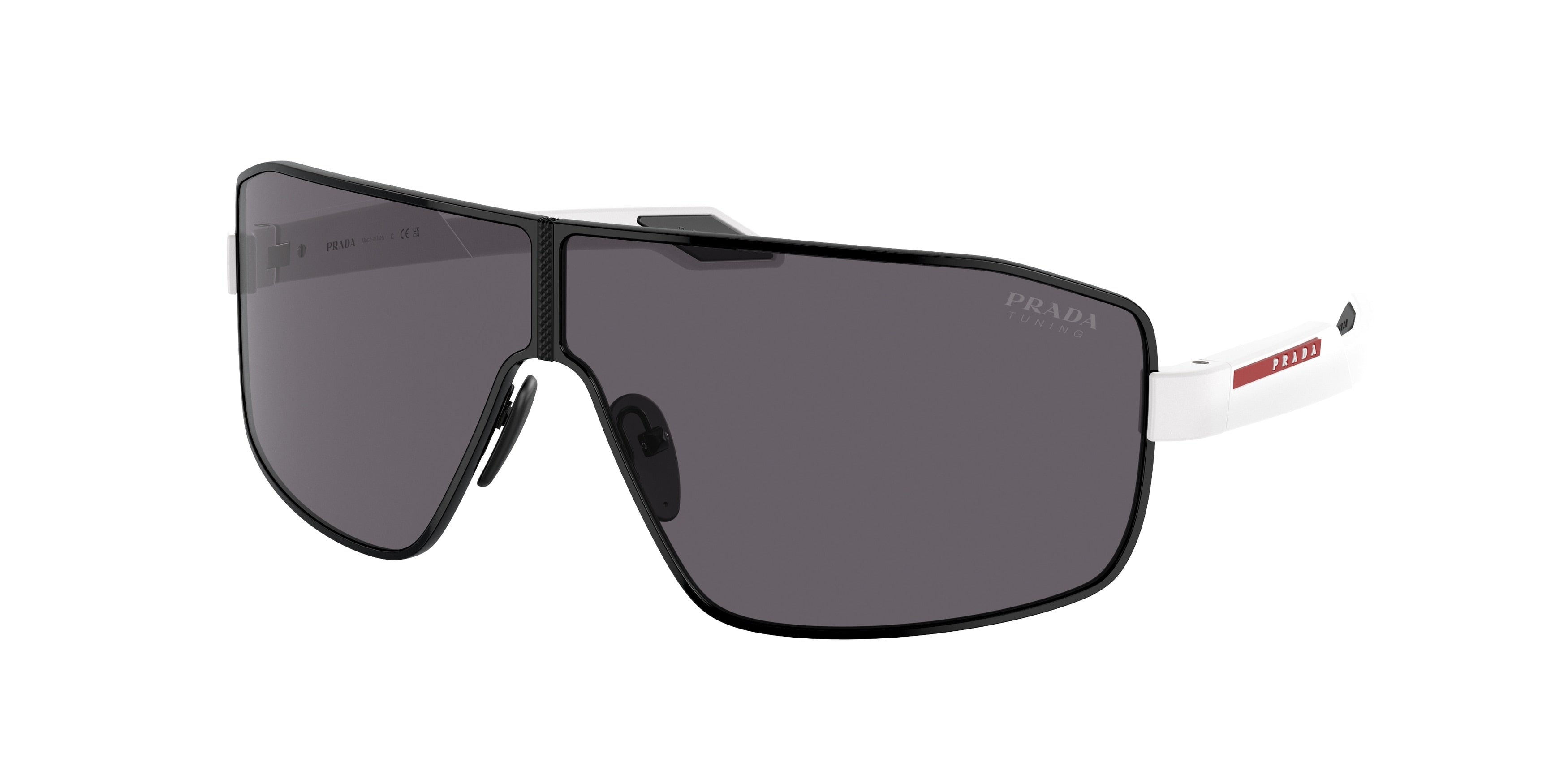 Prada Linea Rossa PS54YS Irregular Sunglasses  1AB01V-Black 74-125-3 - Color Map Black