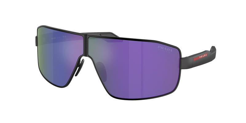 Prada Linea Rossa PS54YS Irregular Sunglasses  1BO05U-Black 74-125-3 - Color Map Black