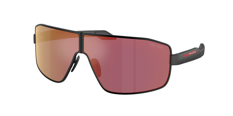Prada Linea Rossa PS54YS Irregular Sunglasses  1BO10A-Black 74-125-3 - Color Map Black