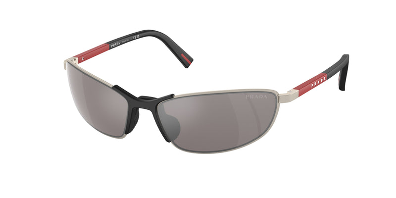 Prada Linea Rossa PS55ZS Irregular Sunglasses  18X80I-Matte Champagne 60-130-17 - Color Map Brown