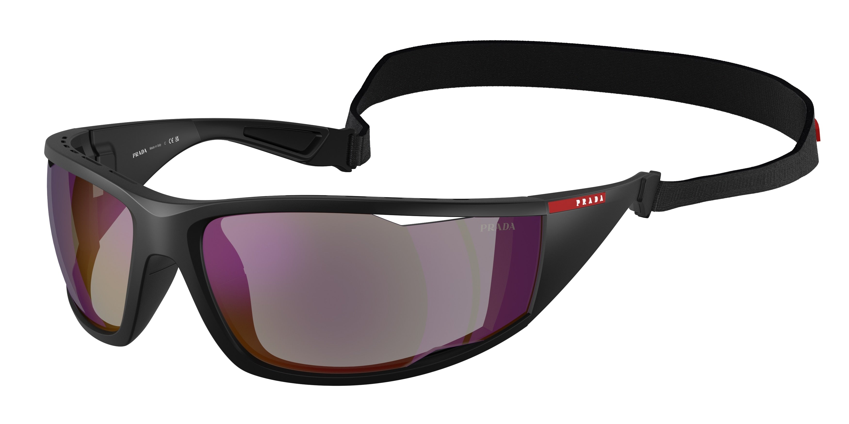 Prada Linea Rossa PSA04S Rectangle Sunglasses  1BO10J-Matte Black 85-120-18 - Color Map Black