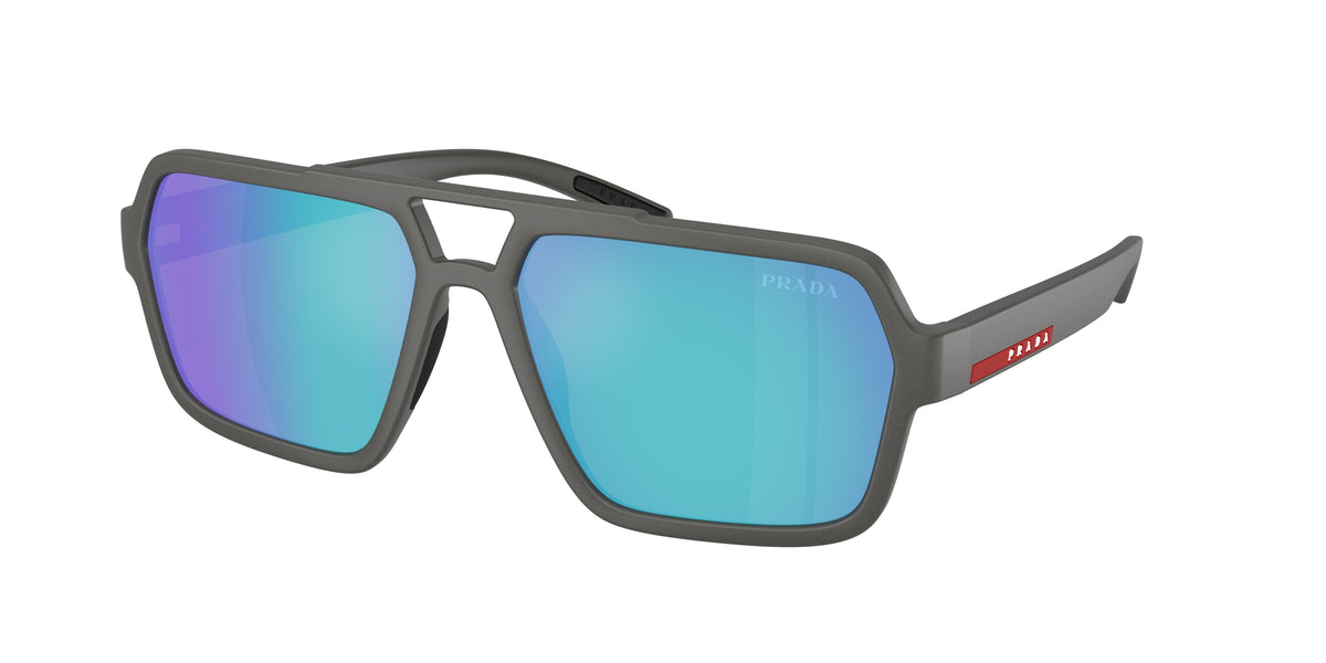 Prada Linea Rossa PSA06SF Pilot Sunglasses for Men — Free Shipping - 59-145-16 / 16X08R-Grey Silver