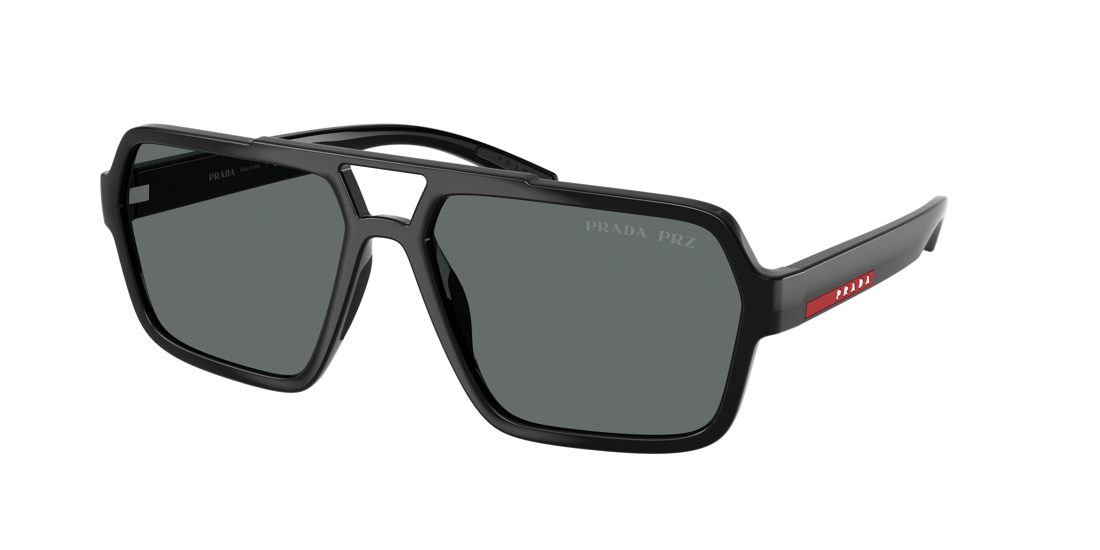 Prada Linea Rossa PSA06SF Pilot Sunglasses  1AB02G-Black 59-145-16 - Color Map Black