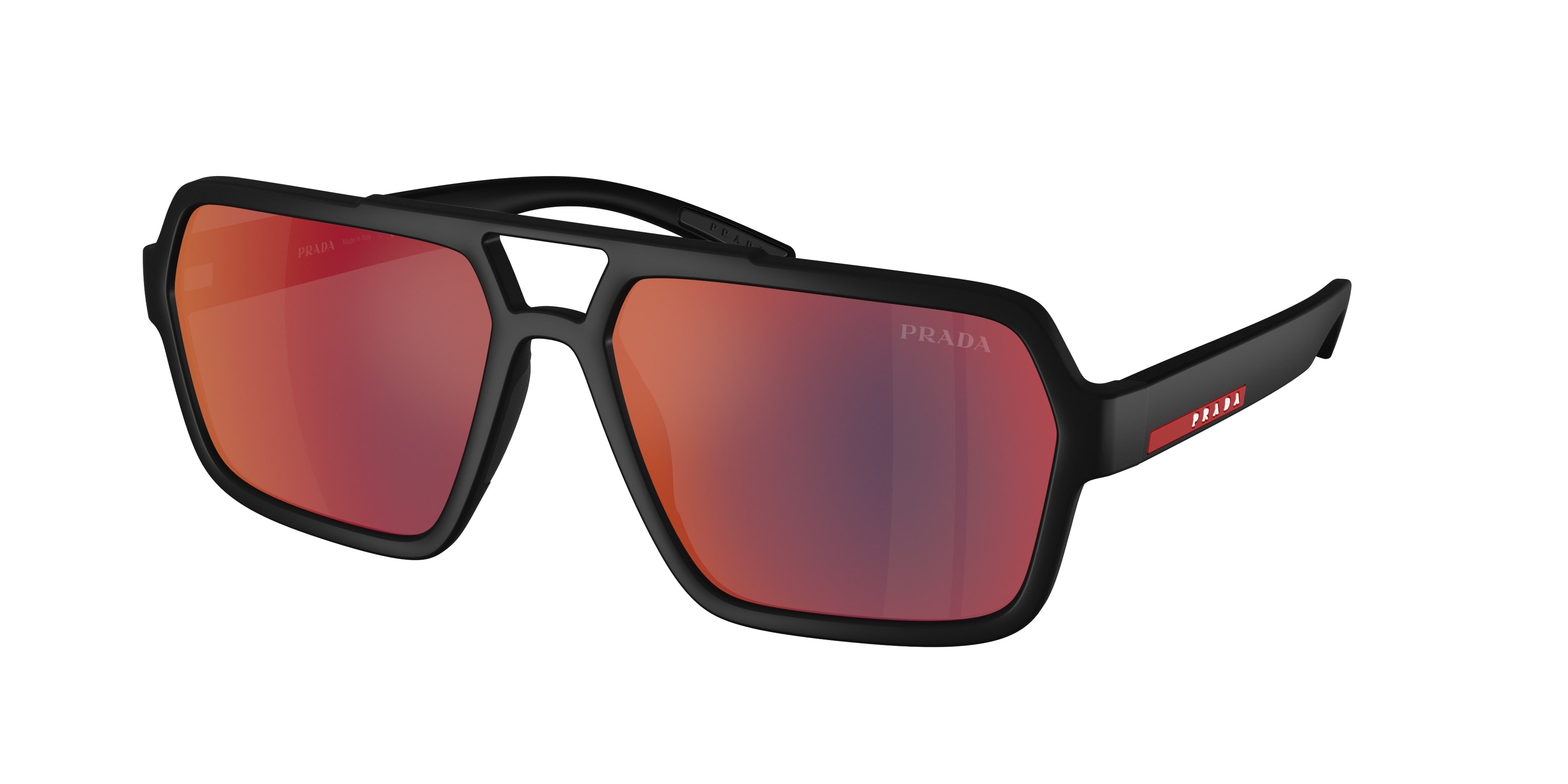 Prada Linea Rossa PSA06SF Pilot Sunglasses  DG008F-Black Rubber 59-145-16 - Color Map Black