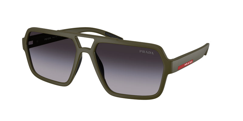 Prada Linea Rossa PSA06S Pilot Sunglasses  15X09U-Matte Green 59-145-16 - Color Map Green