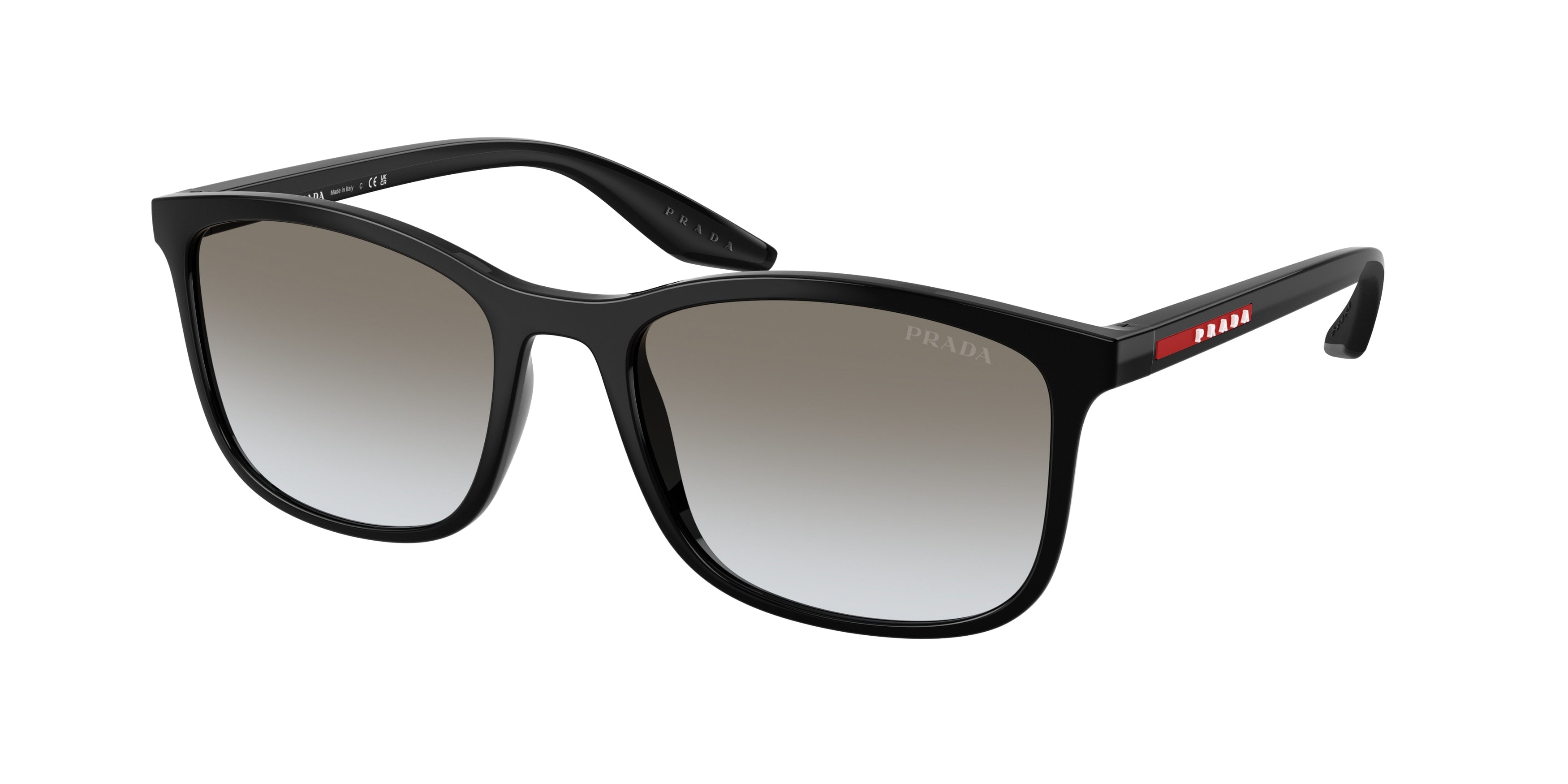Prada Linea Rossa PSA08S Pillow Sunglasses  1AB0A7-Black 56-145-19 - Color Map Black