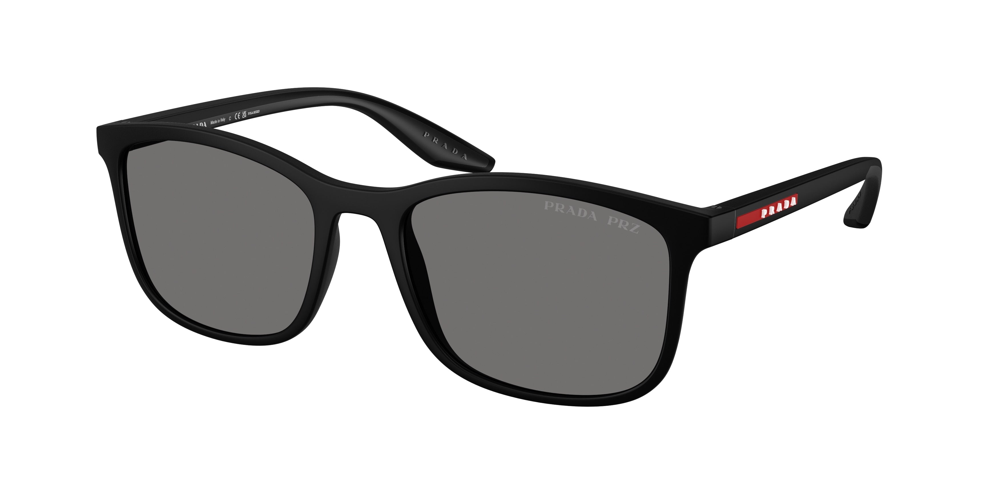 Prada Linea Rossa PSA08S Pillow Sunglasses  DG002G-Rubbered Black 56-145-19 - Color Map Black