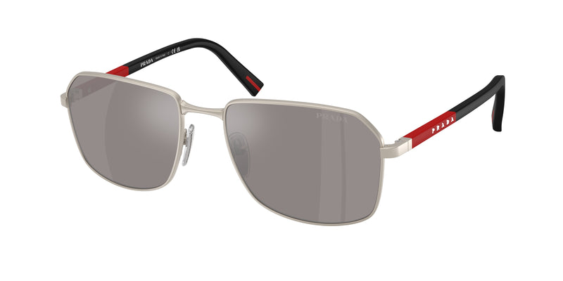 Prada Linea Rossa PSA51S Rectangle Sunglasses  18X80I-Matte Champagne 57-145-18 - Color Map Brown