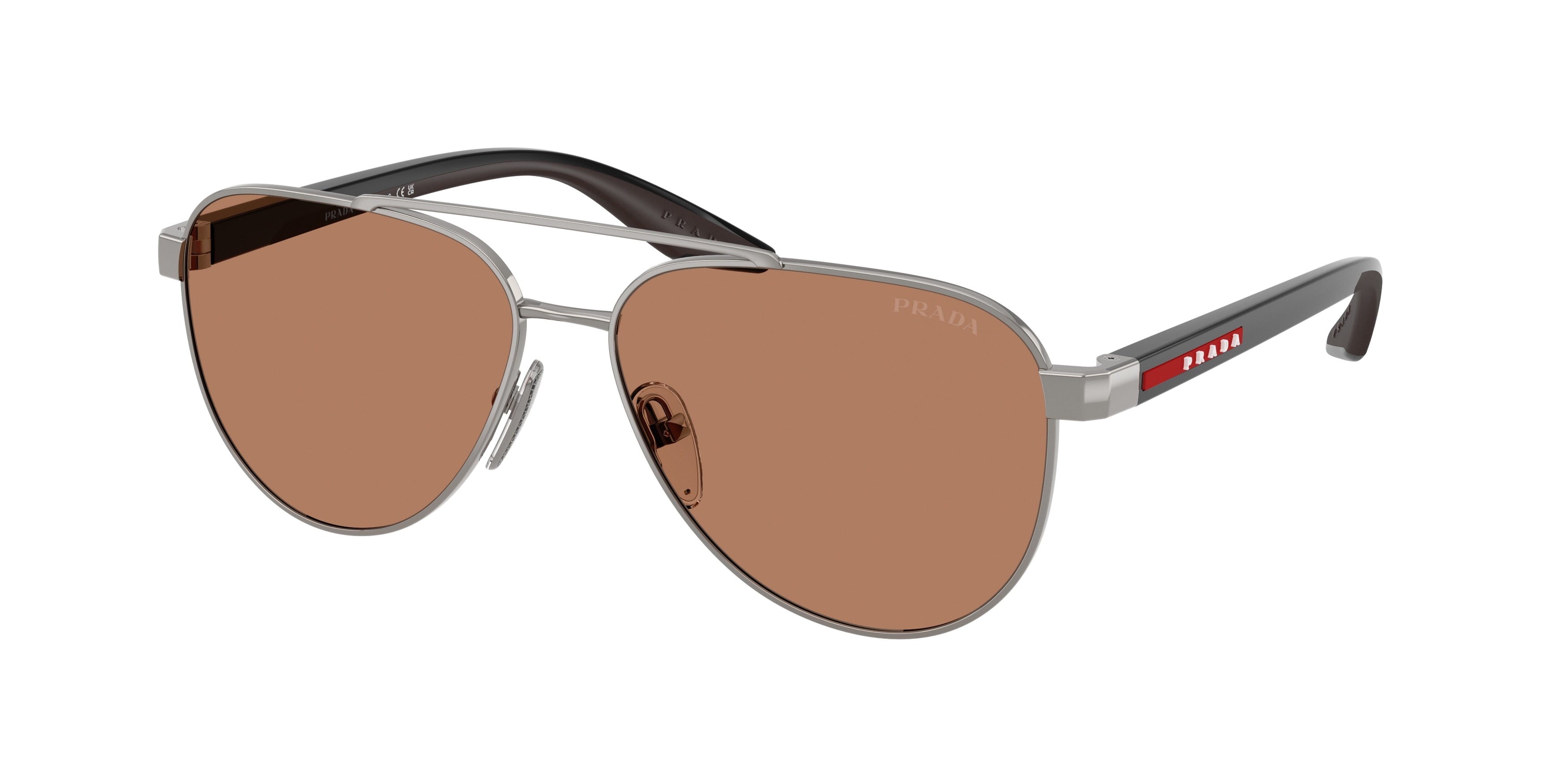 Prada Linea Rossa PSA52S Pilot Sunglasses  5AV20D-Gunmetal 58-145-14 - Color Map Grey