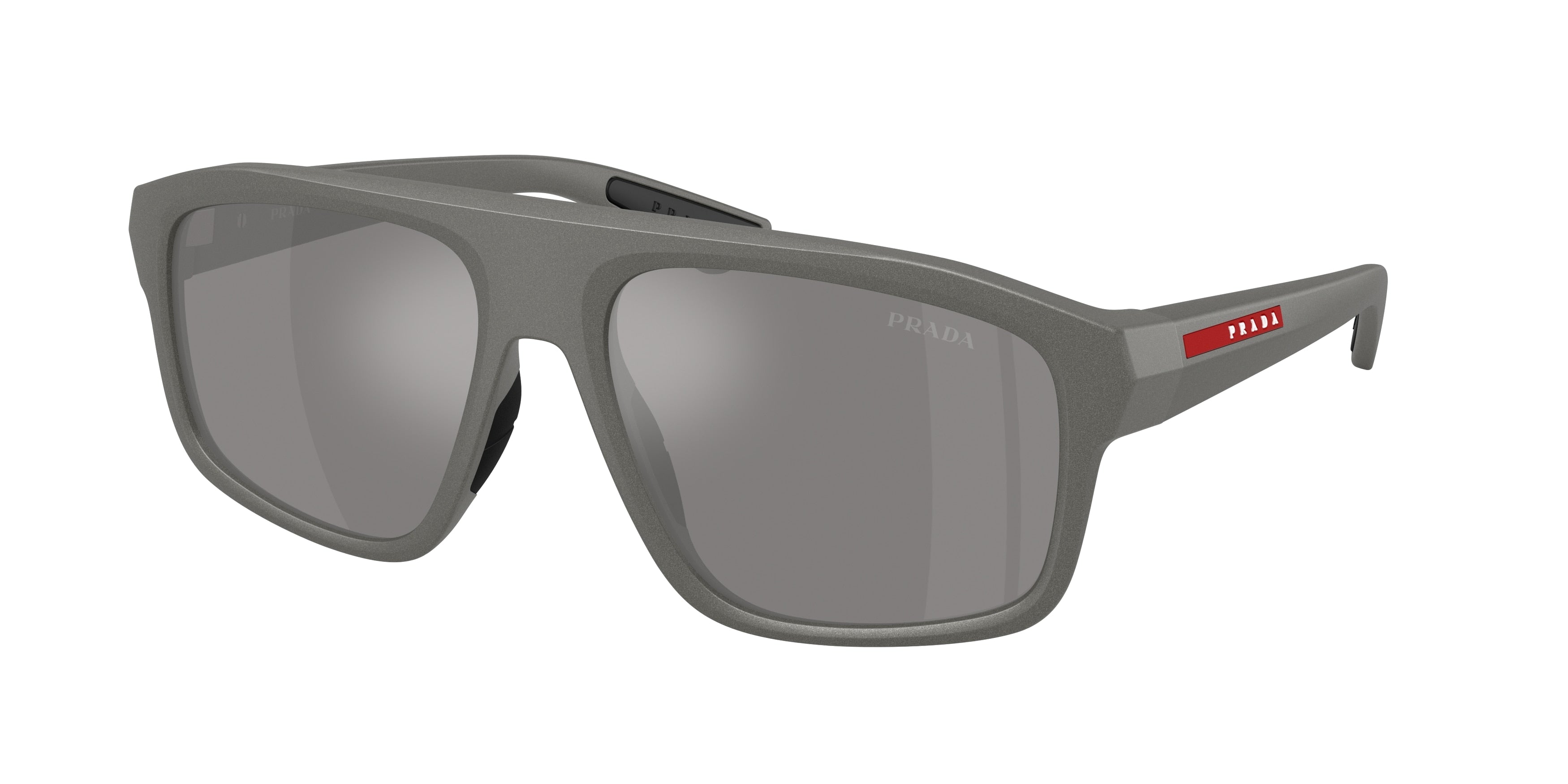 Prada Linea Rossa PSB02SF Irregular Sunglasses for Men — Free Shipping - 59-145-17 / 16X7W1-Metal Grey