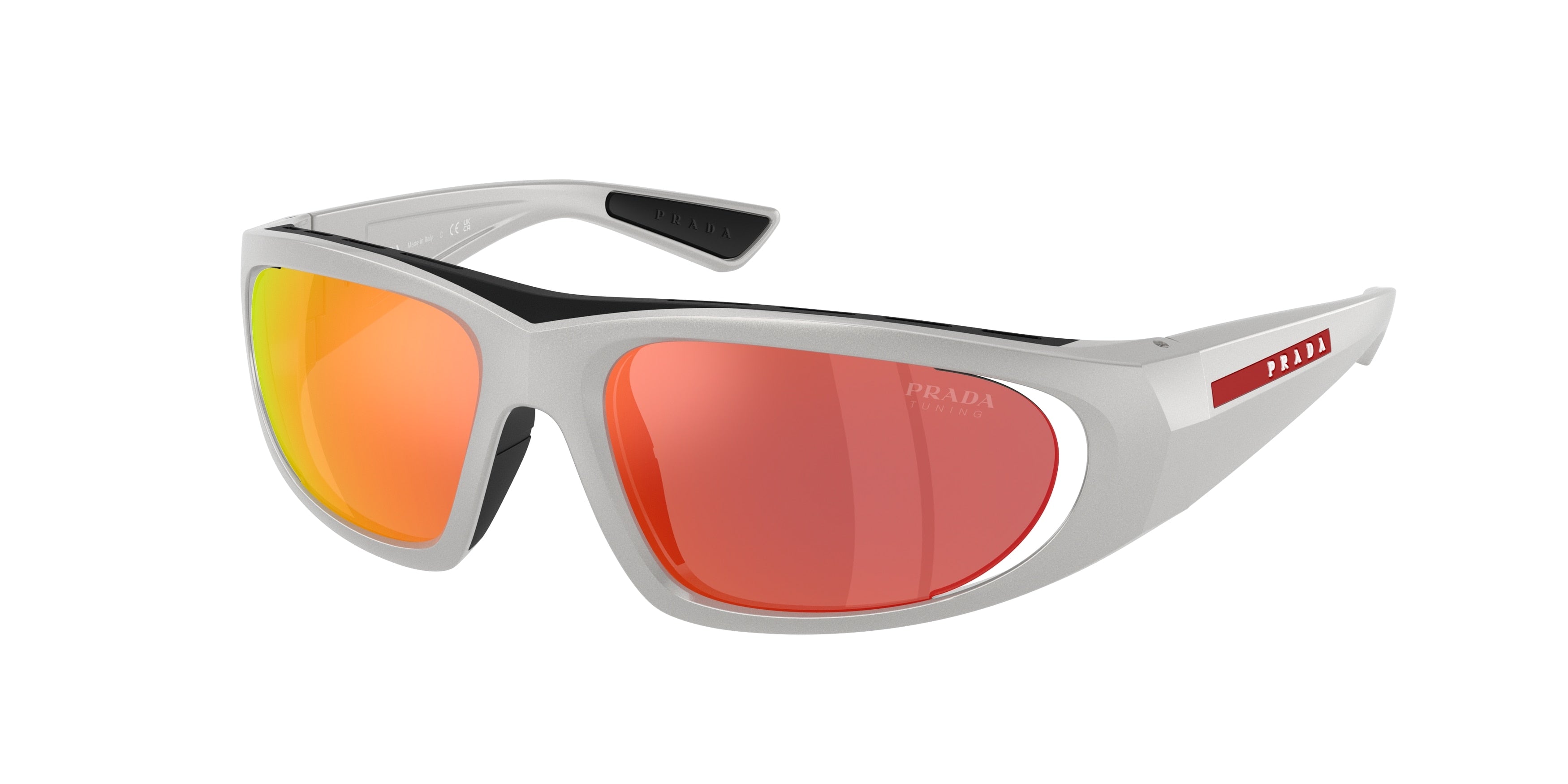 Prada Linea Rossa PSB03S Irregular Sunglasses  14Z04U-Metal Grey 58-125-16 - Color Map Grey