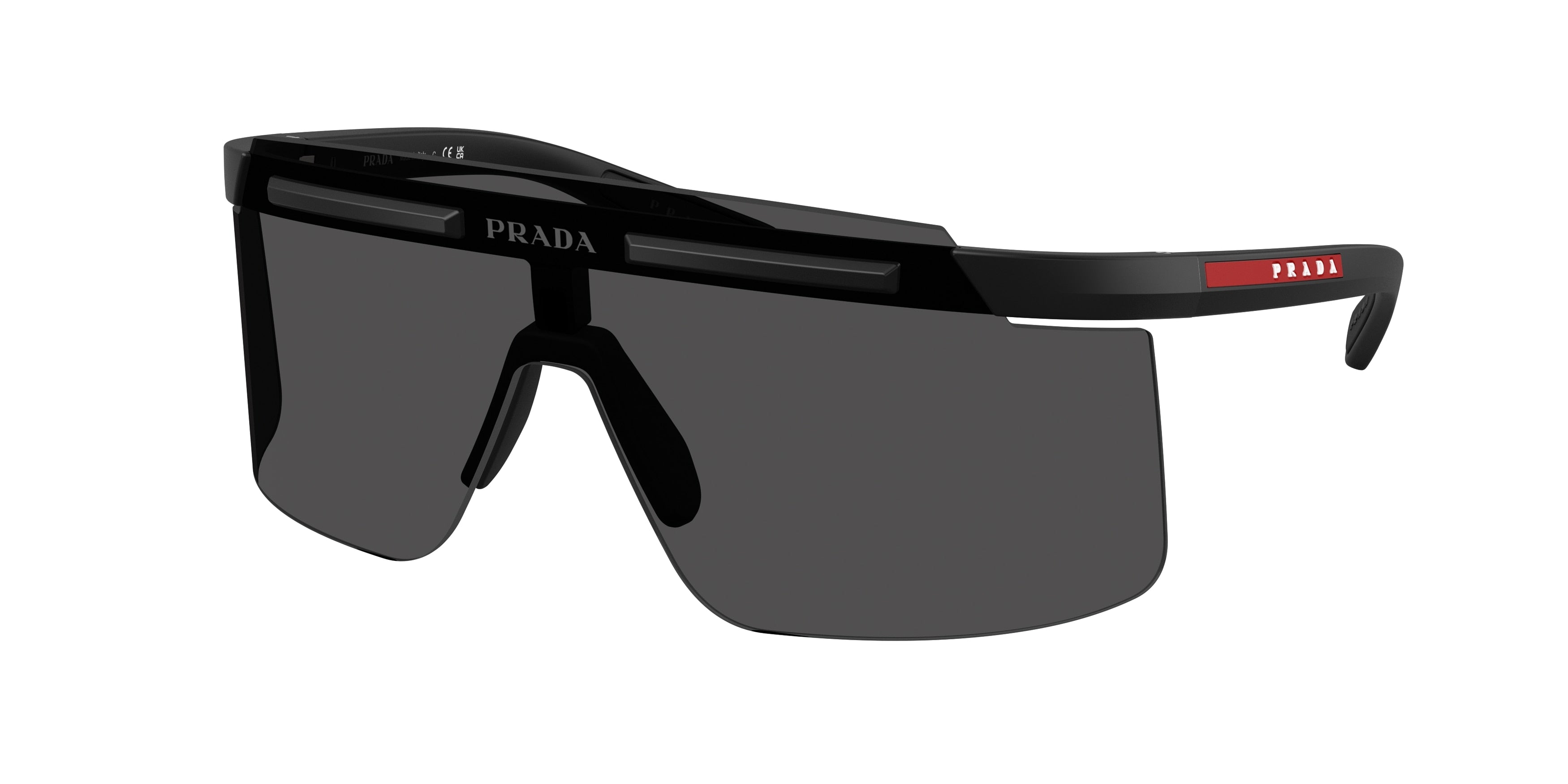 Prada Linea Rossa PSB06S Rectangle Sunglasses for Men — Free Shipping - 0-130-140 / 1BO06F-Matte Black