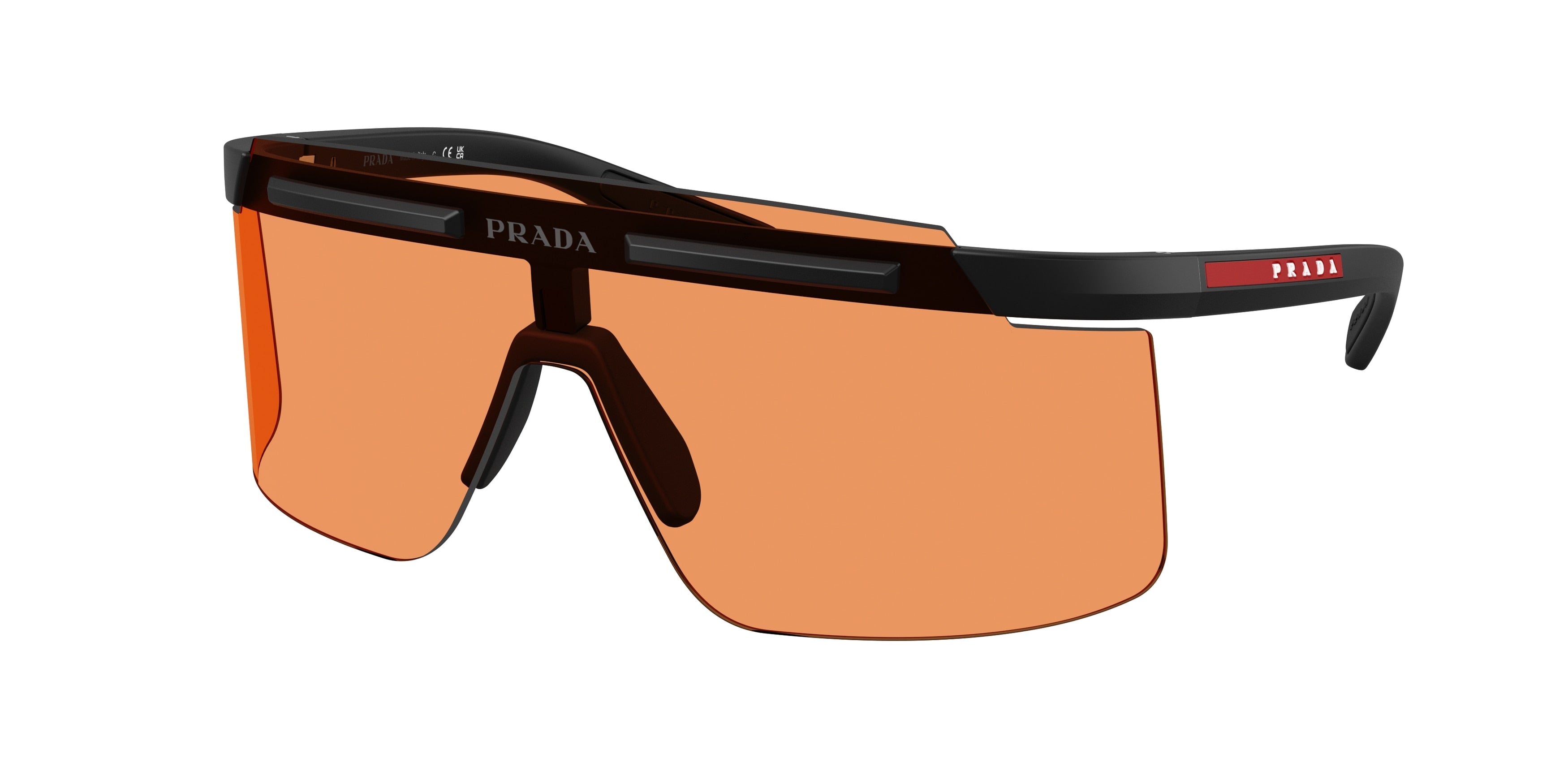 Prada Linea Rossa PSB06S Rectangle Sunglasses for Men — Free Shipping - 0-130-140 / 1BO90U-Matte Black