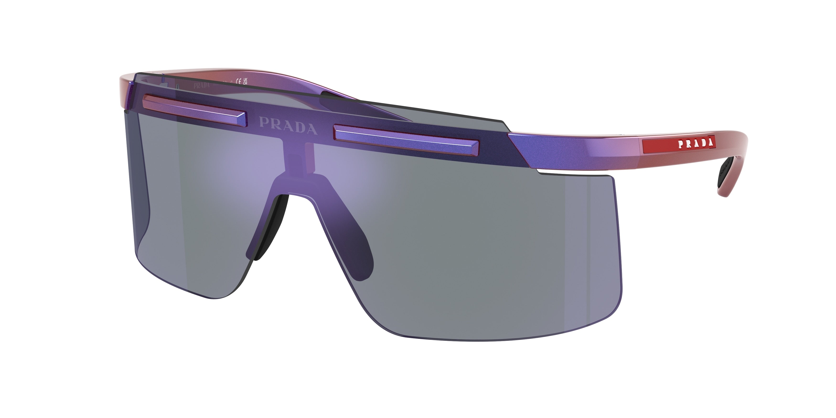 Prada Linea Rossa PSB06S Rectangle Sunglasses for Men — Free Shipping - 0-130-140 / 26H10J-Metal Purple