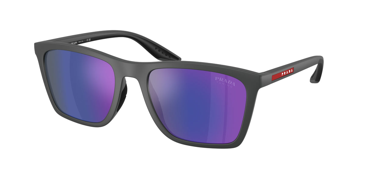 Prada Linea Rossa PSB08SF Pillow Sunglasses for Men — Polarized - 56-145-19 / UFK05U-Rubber Grey