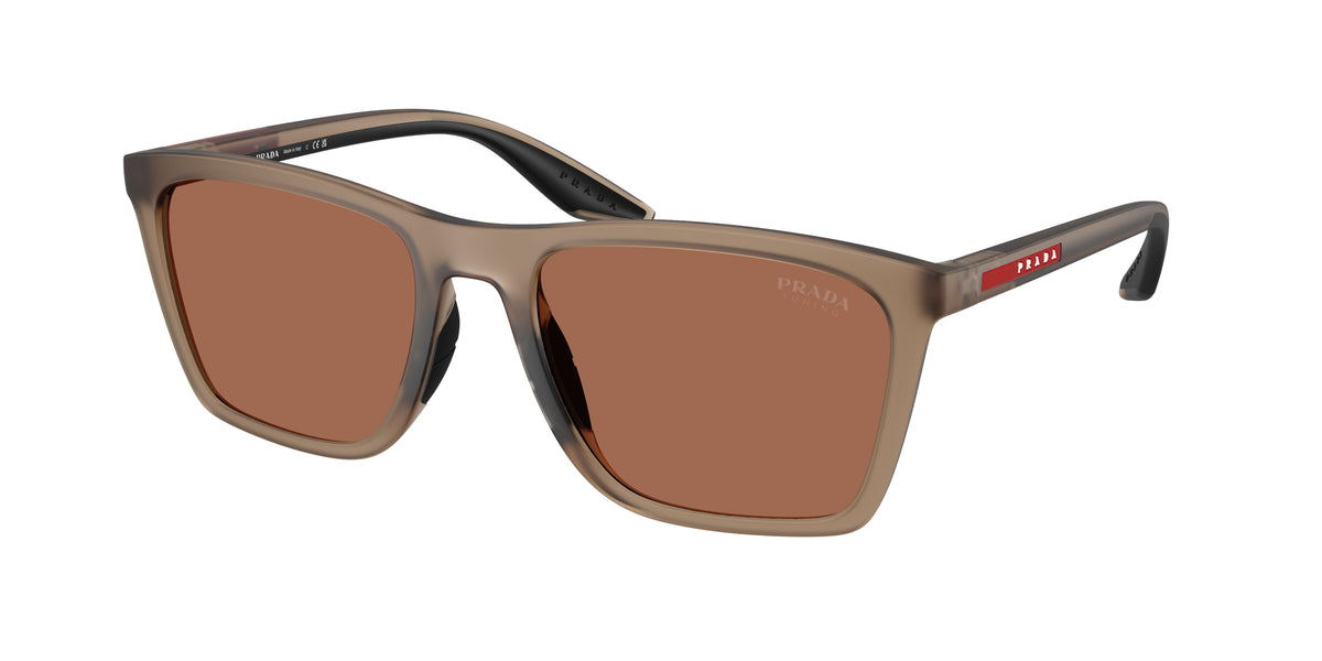 Prada Linea Rossa PSB08S Pillow Sunglasses for Men — Free Shipping - 56-145-19 / 29F50A-Frosted Brown