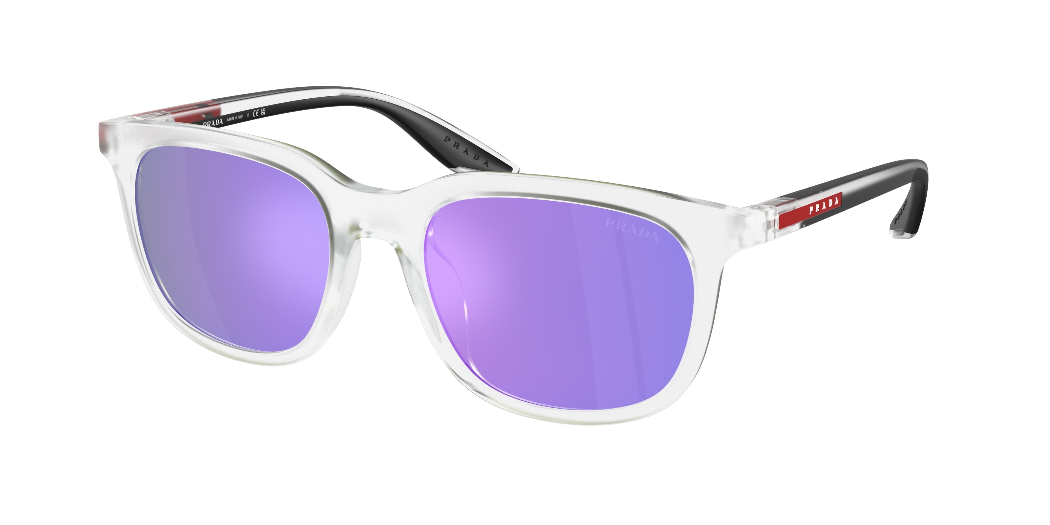 Prada Linea Rossa PSB09SU Pillow Sunglasses  14V60Z-Matte Transparent 54-145-19 - Color Map Transparent