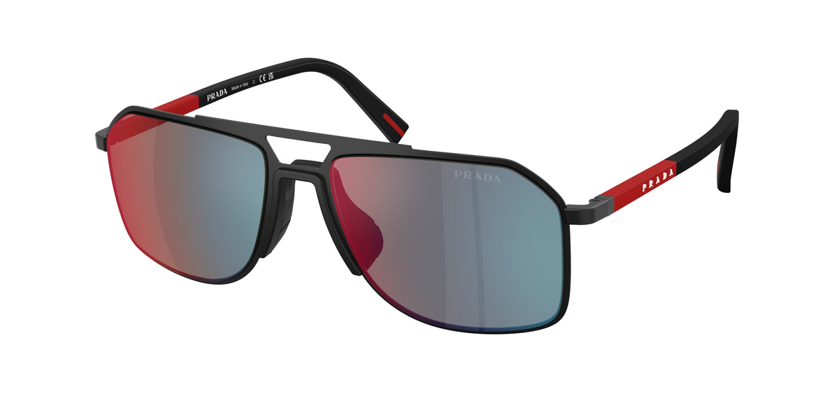 Prada Linea Rossa PSB51S Pilot Sunglasses for Men — Free Shipping - 56-145-17 / 1BO08F-Matte Black