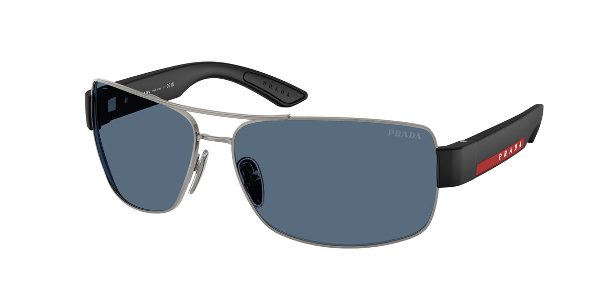 Prada Linea Rossa PSB52S Irregular Sunglasses for Men — Free Shipping - 65-130-14 / 5AV06A-Gunmetal