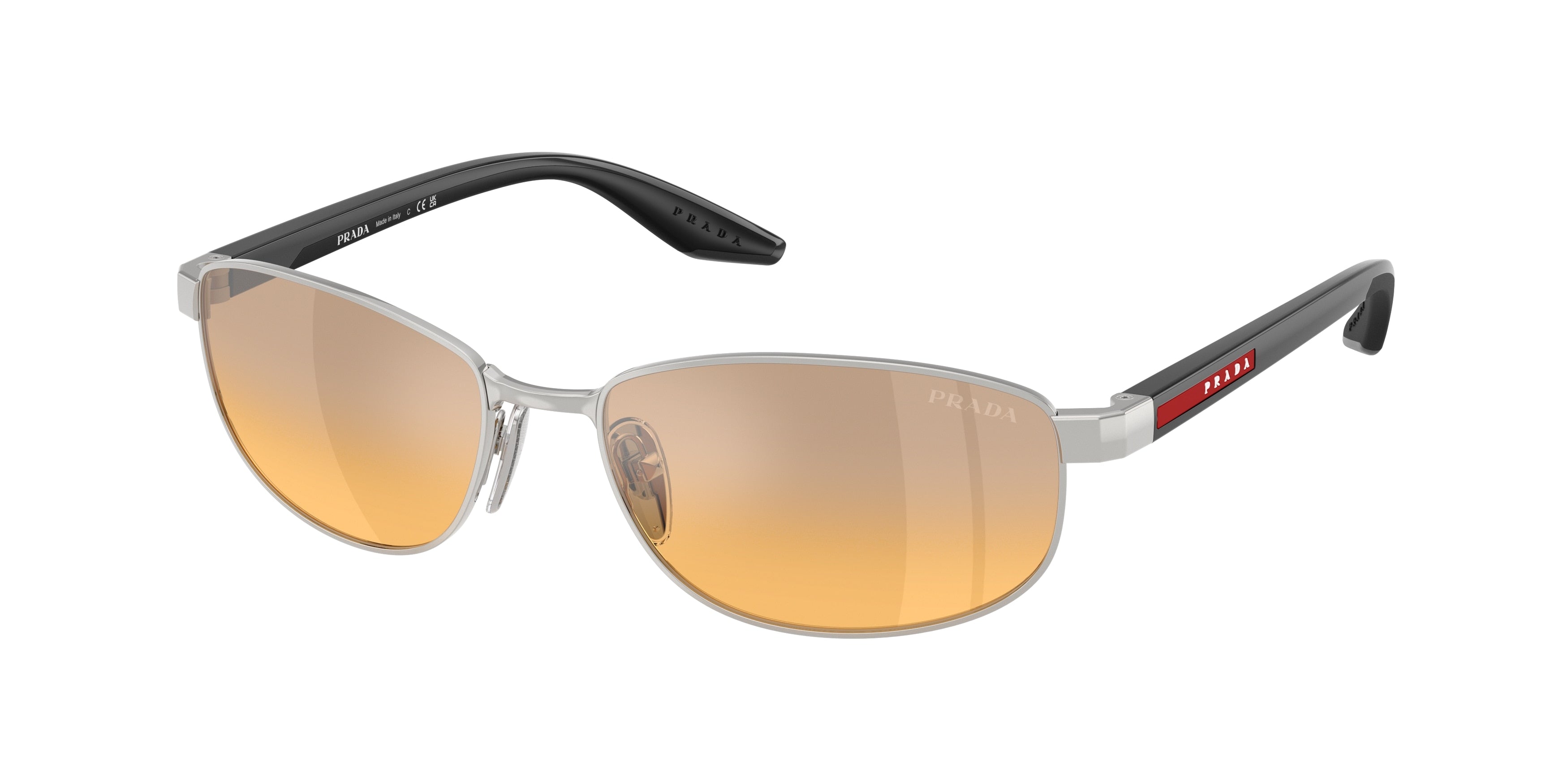 Prada Linea Rossa PSB53S Oval Sunglasses  1BC40Z-Silver 58-145-17 - Color Map Silver