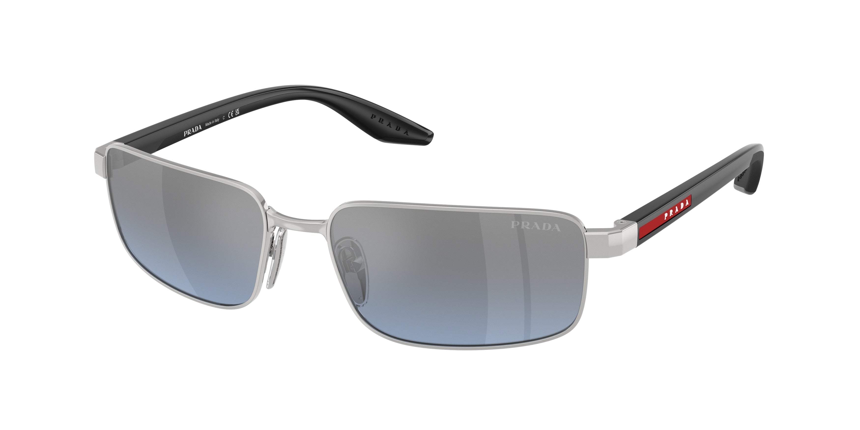 Prada Linea Rossa PSB54S Rectangle Sunglasses  1BC11A-Silver 59-145-17 - Color Map Silver
