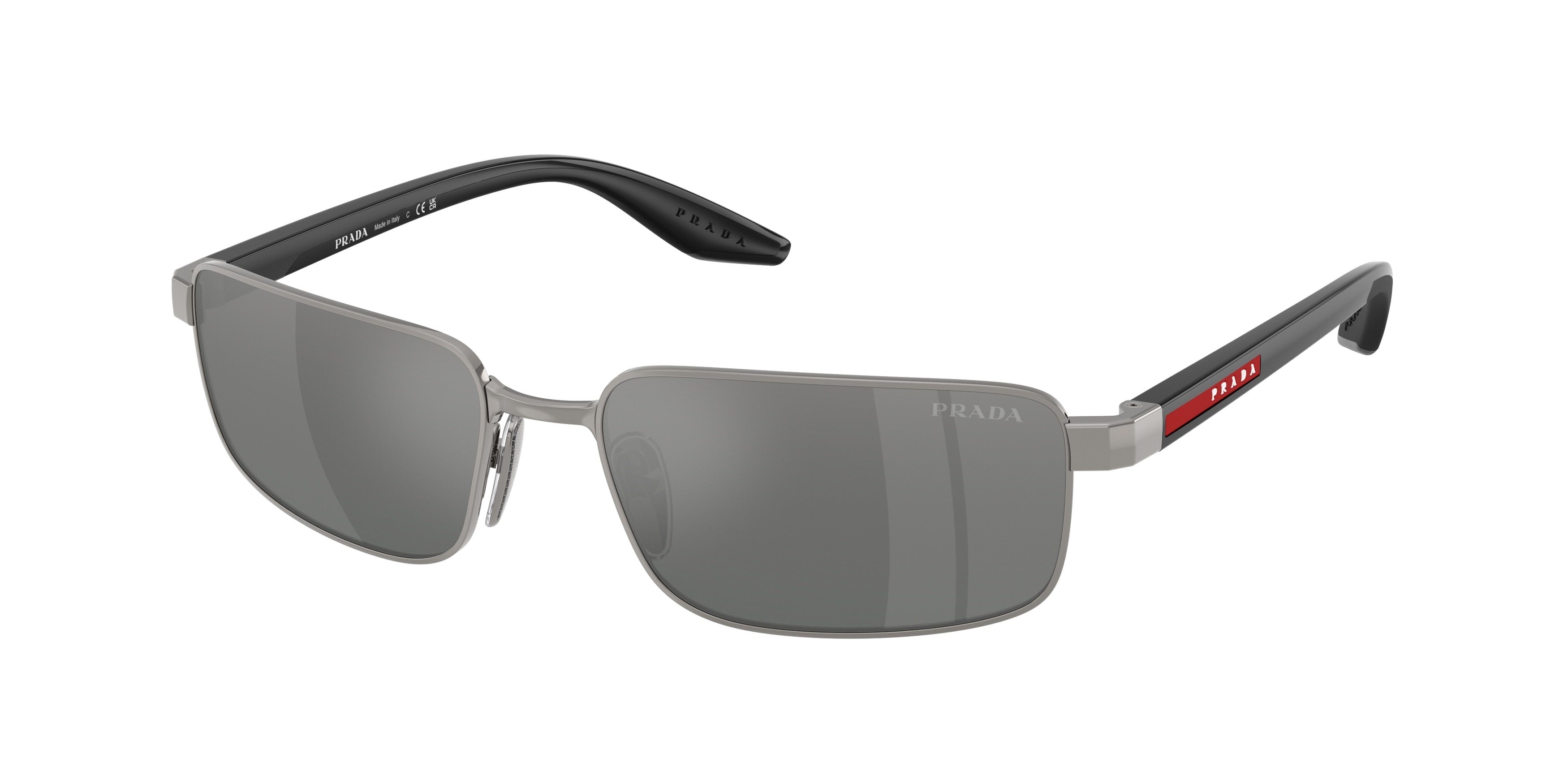 Prada Linea Rossa PSB54S Rectangle Sunglasses  5AV41A-Metal Grey 59-145-17 - Color Map Grey
