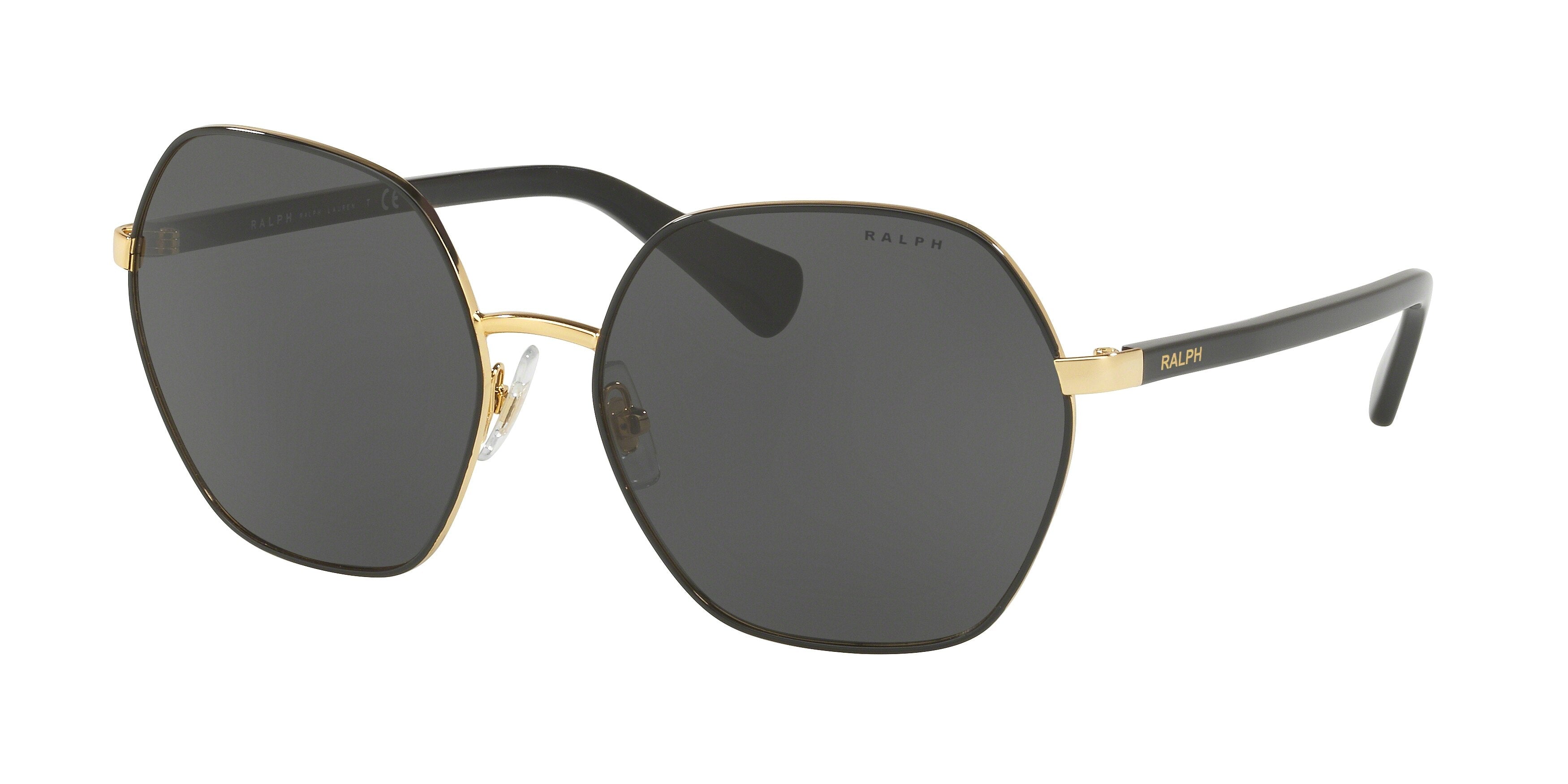 Ralph RA4124 Irregular Sunglasses  933787-Black Rims On Shiny Gold 60-140-16 - Color Map Black