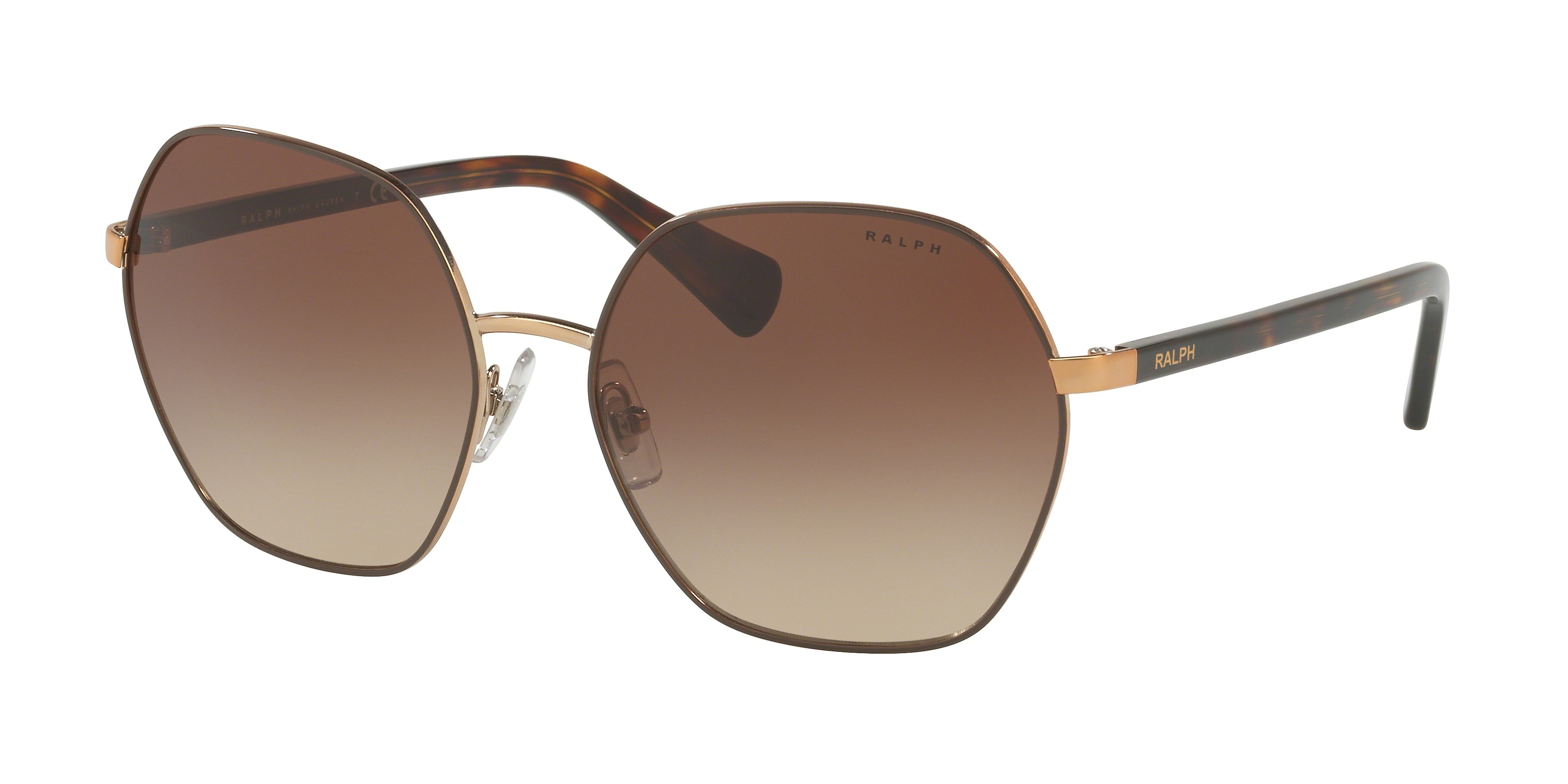 Ralph RA4124 Irregular Sunglasses  933813-Brown Rims On Shiny Brown 60-140-16 - Color Map Brown