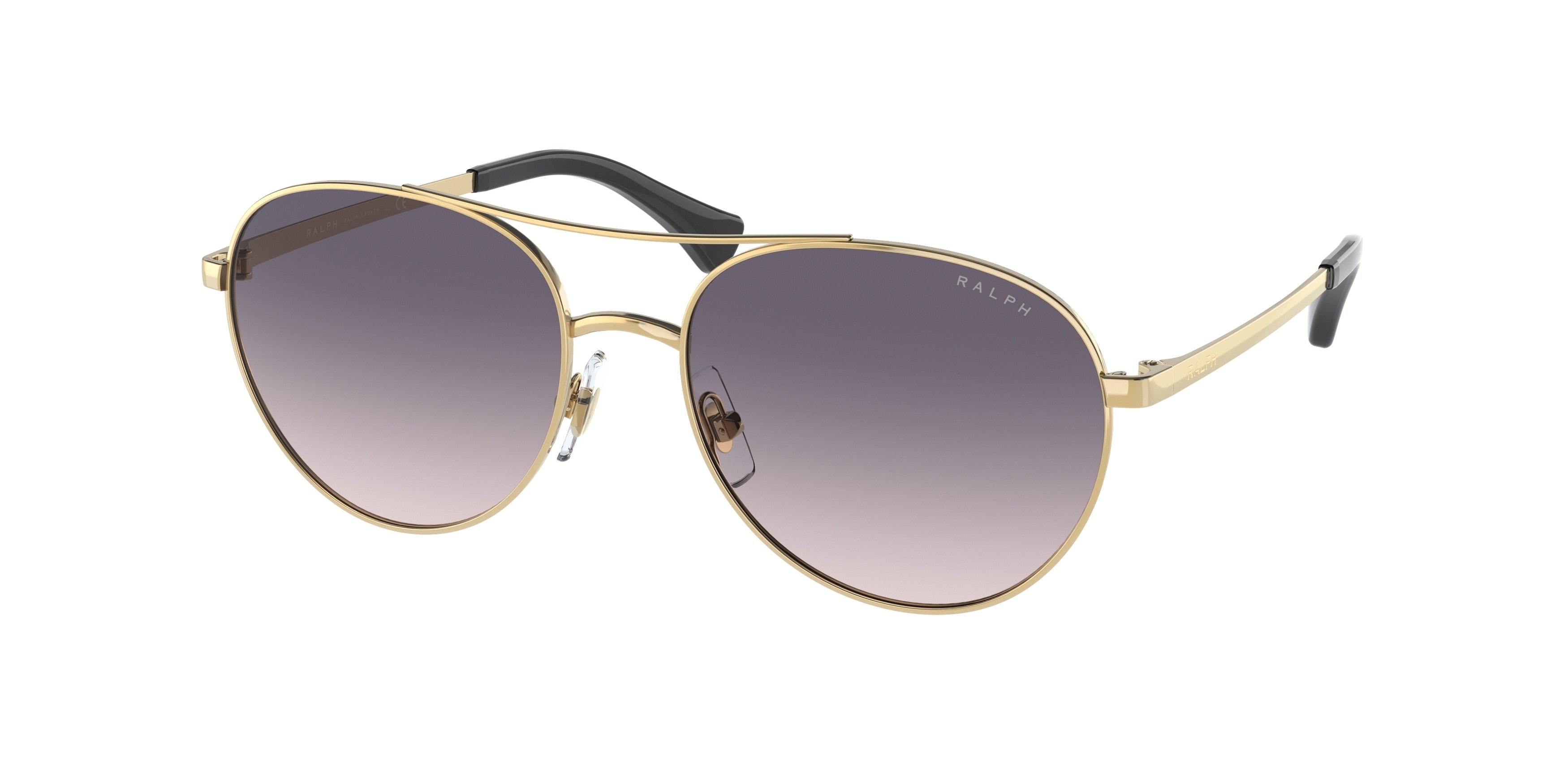 Ralph RA4135 Round Sunglasses  900436-Shiny Gold 55-140-17 - Color Map Gold
