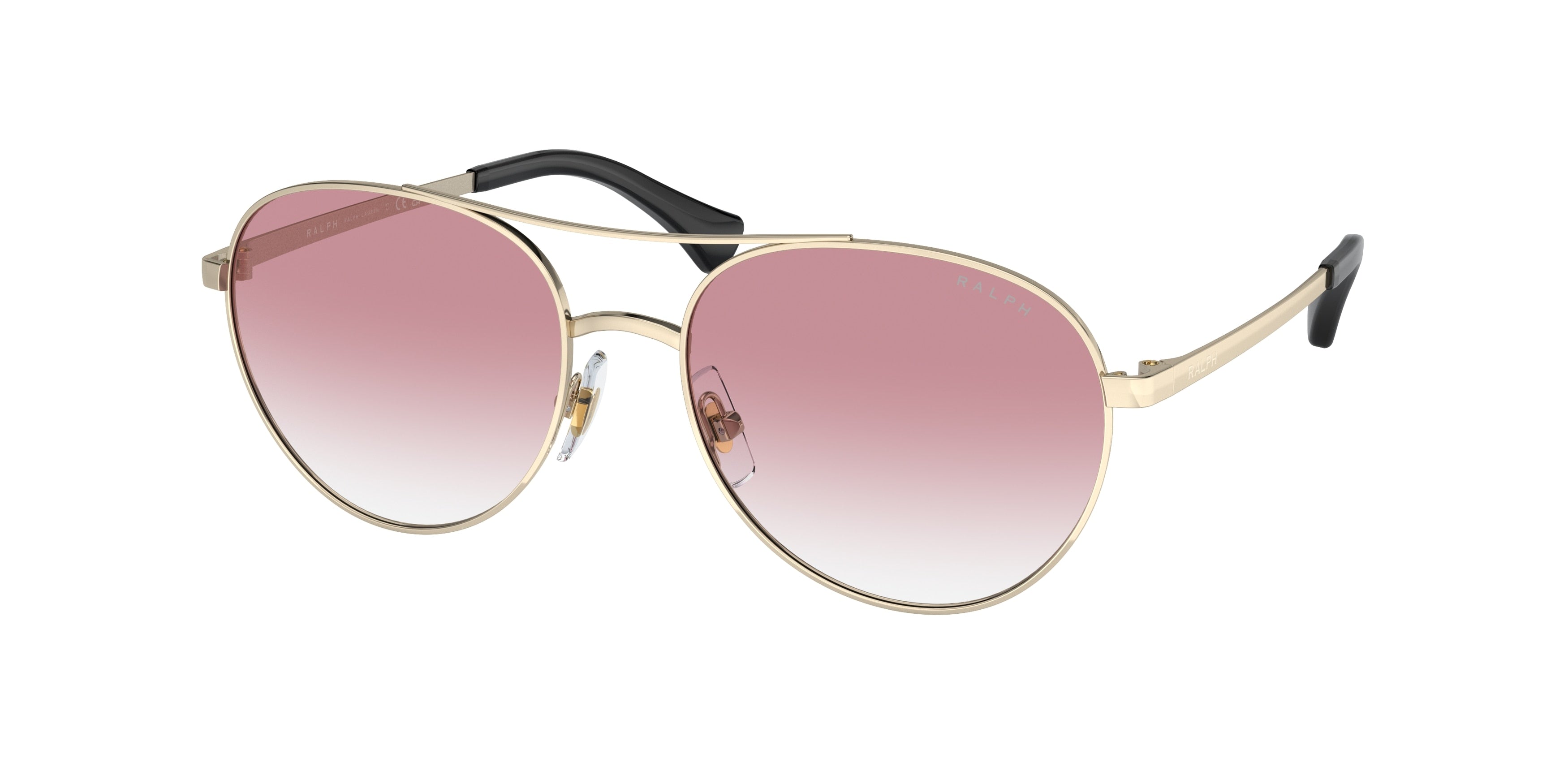 Ralph RA4135 Round Sunglasses  911677-Shiny Pale Gold 55-140-17 - Color Map Gold