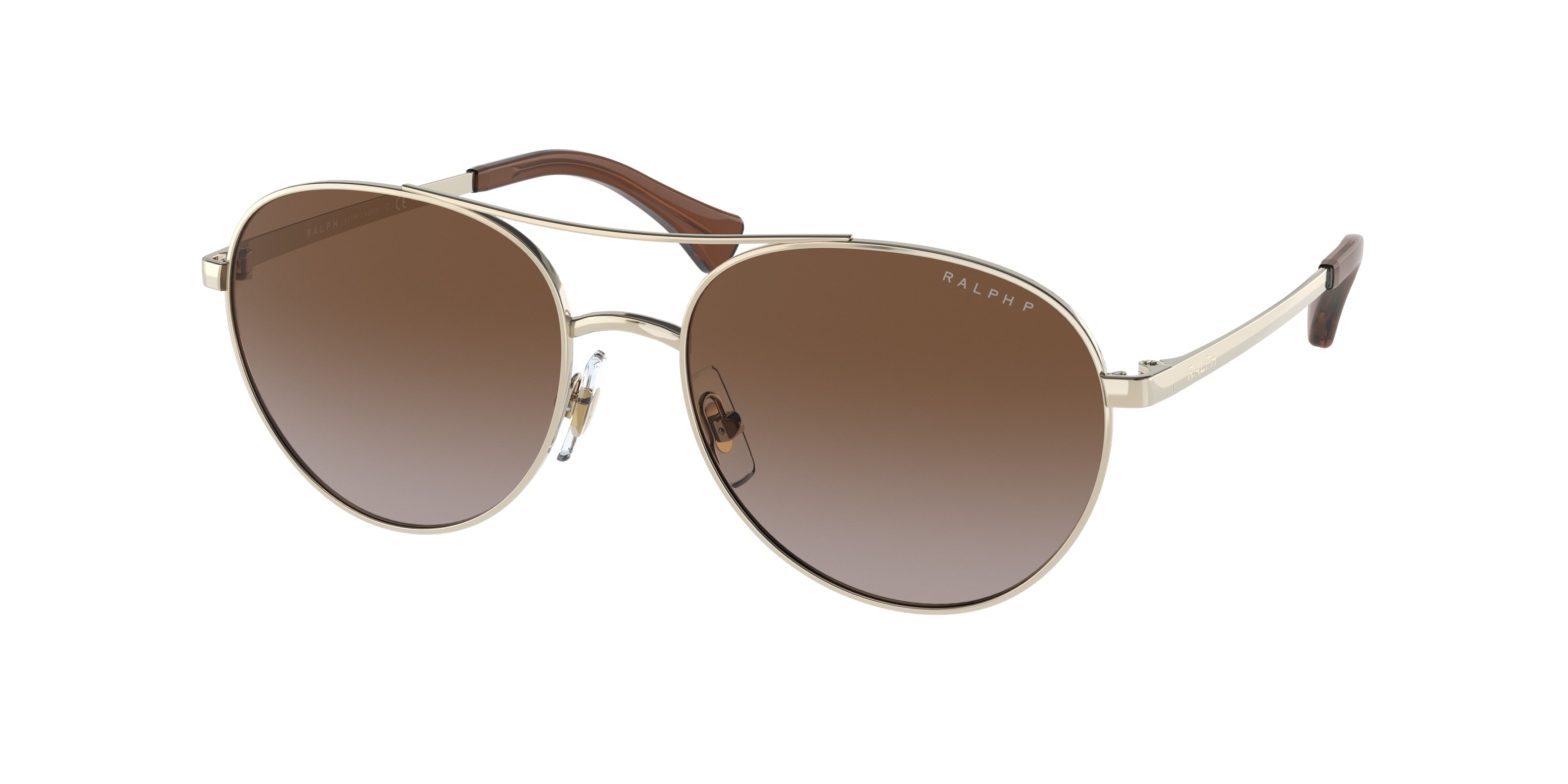 Ralph RA4135 Round Sunglasses  9116T5-Shiny Pale Gold 55-140-17 - Color Map Gold