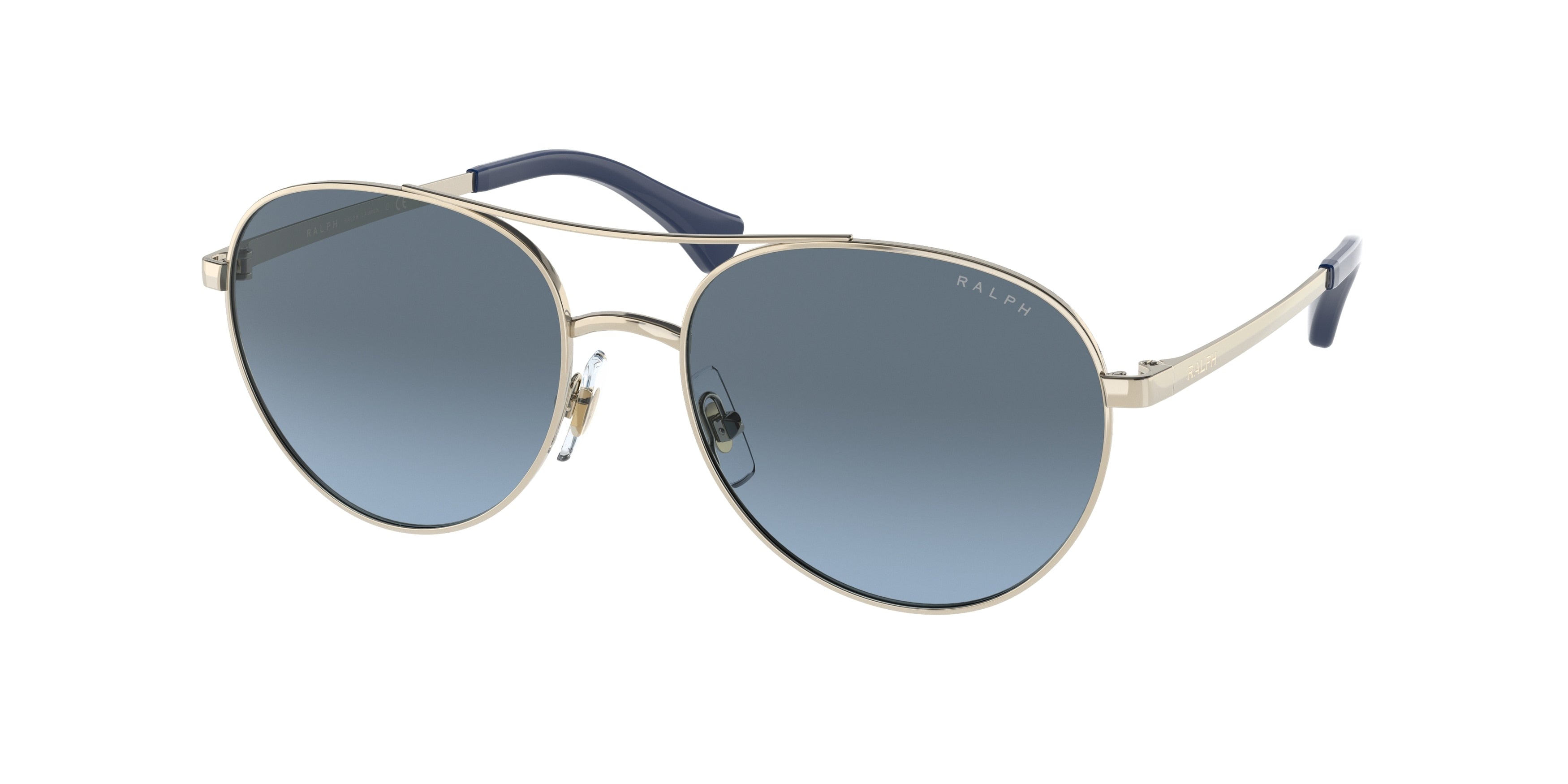 Ralph RA4135 Round Sunglasses  9116V1-Shiny Pale Gold 55-140-17 - Color Map Gold