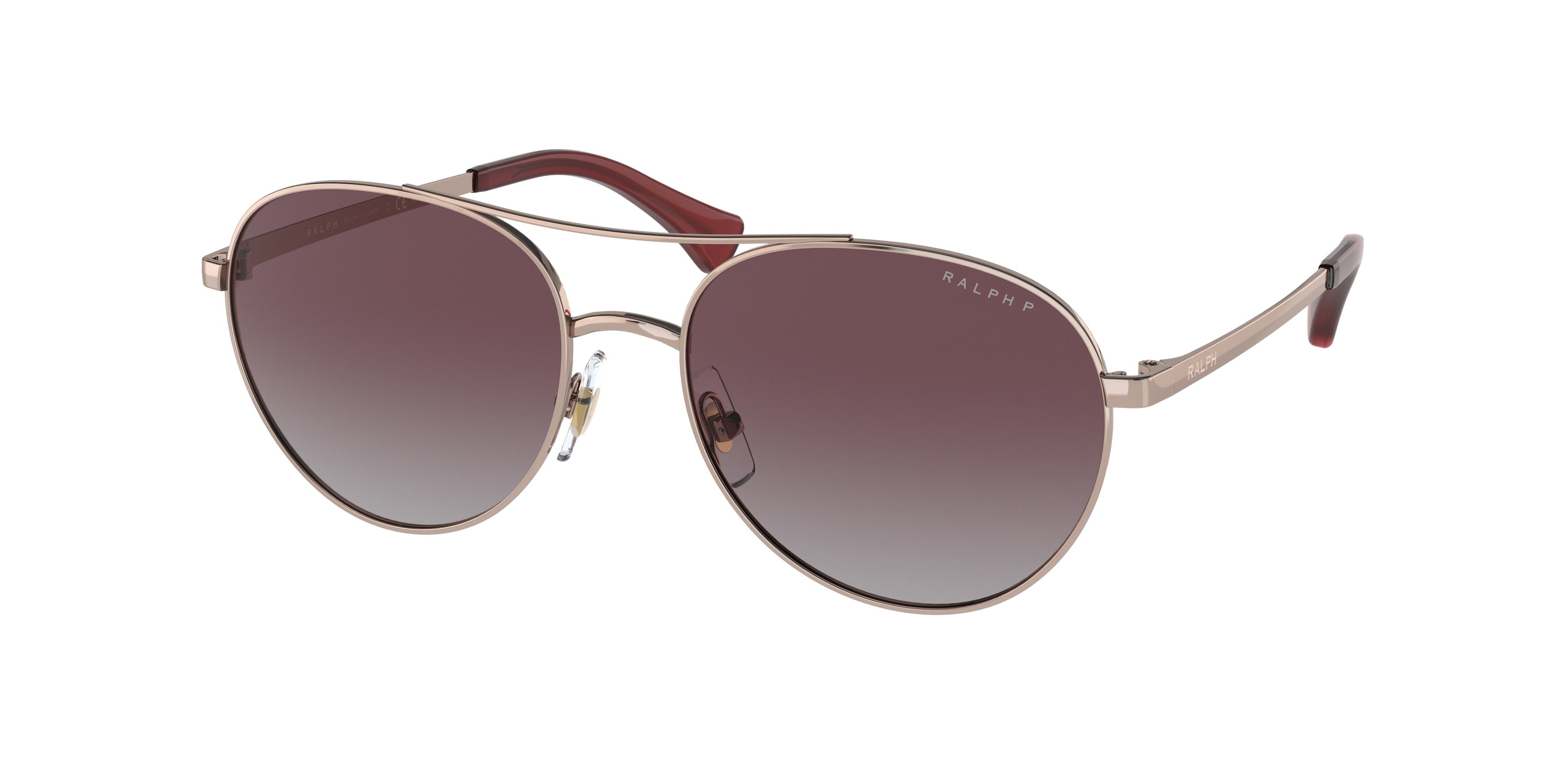 Ralph RA4135 Round Sunglasses  942762-Shiny Rose Gold 55-140-17 - Color Map Gold