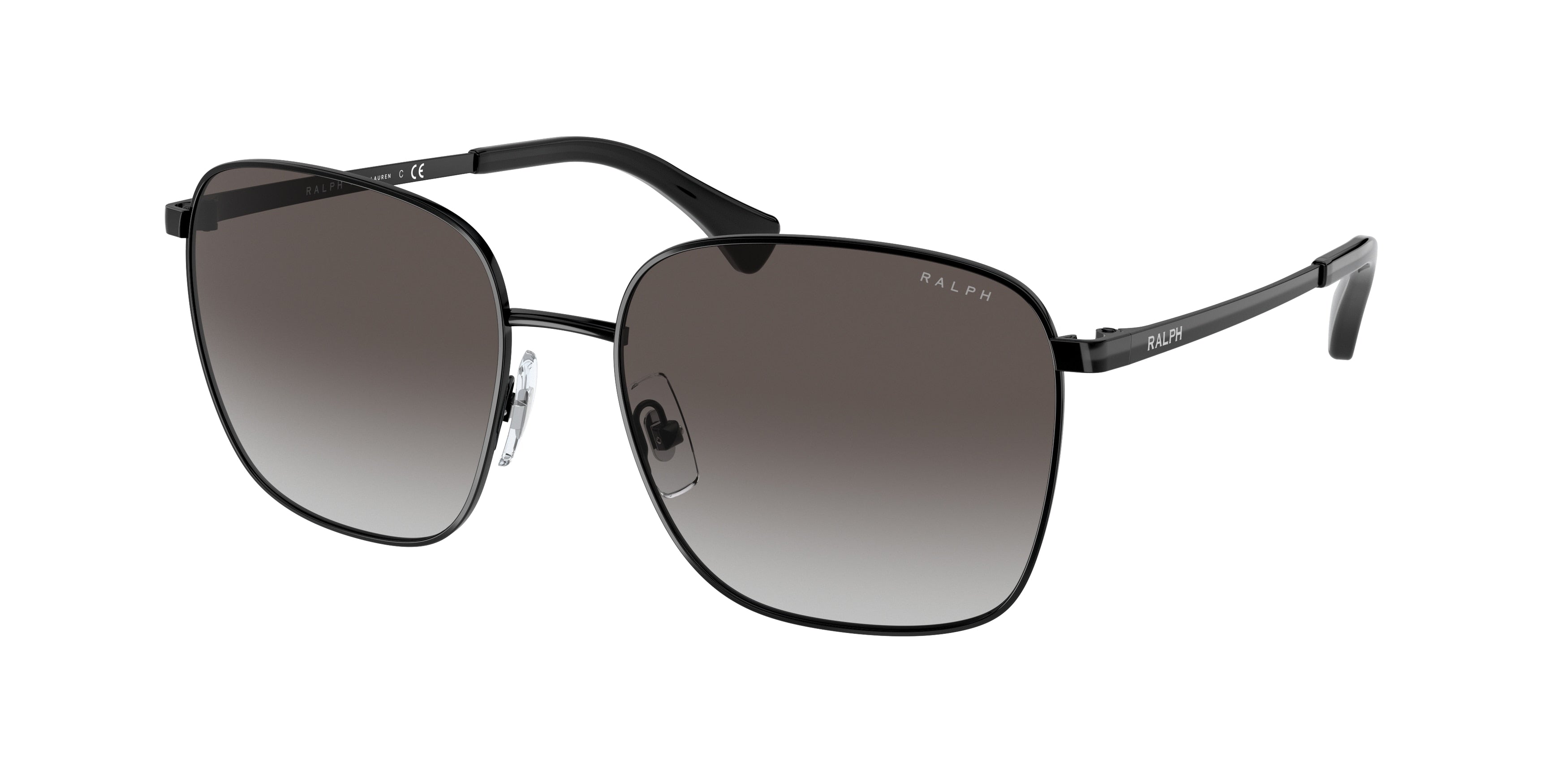Ralph RA4136 Square Sunglasses  90038G-Shiny Black 57-145-17 - Color Map Black