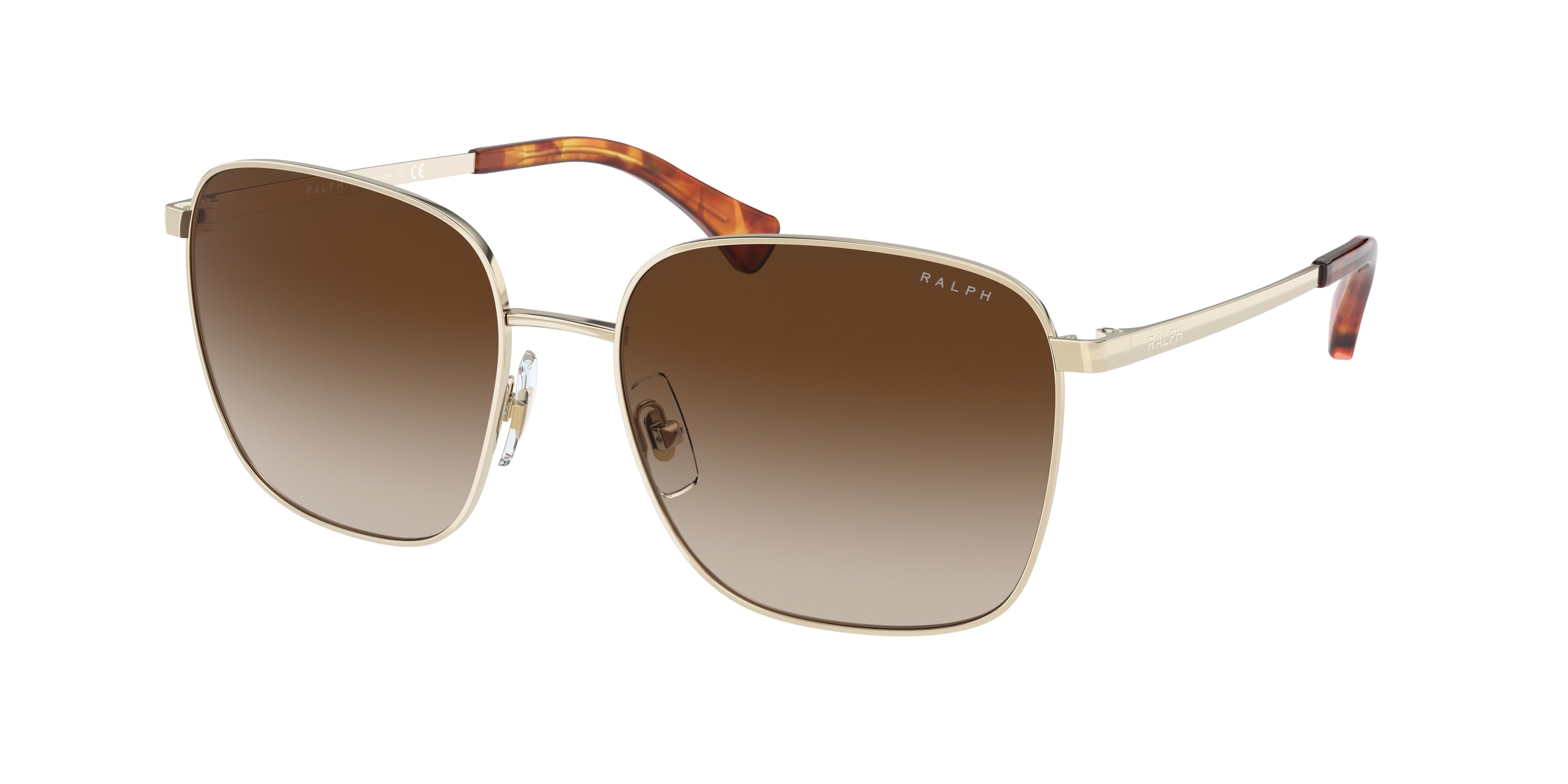 Ralph RA4136 Square Sunglasses  911613-Shiny Pale Gold 57-145-17 - Color Map Gold