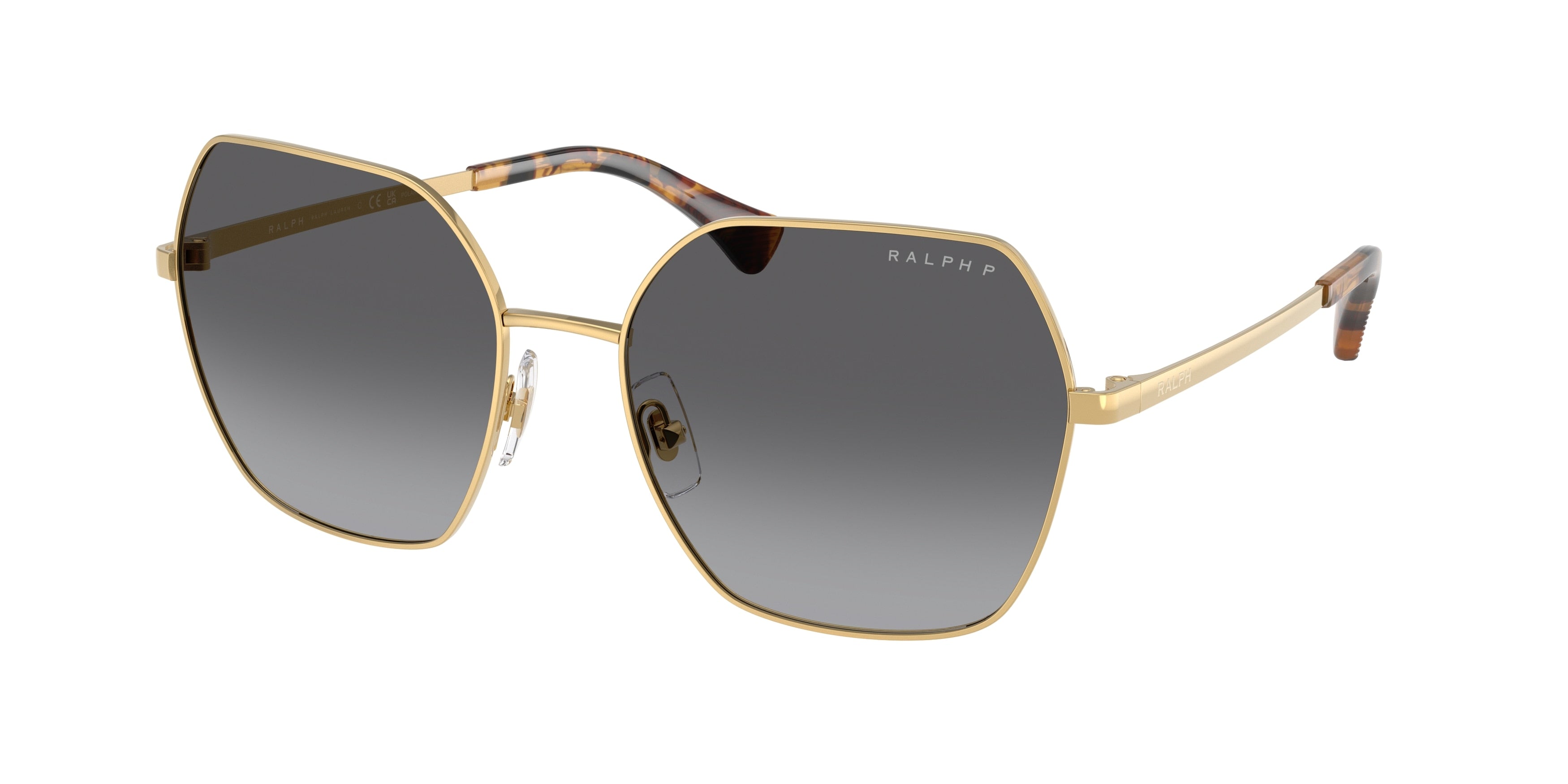 Ralph RA4138 Square Sunglasses  9004T3-Shiny Gold 58-145-18 - Color Map Gold