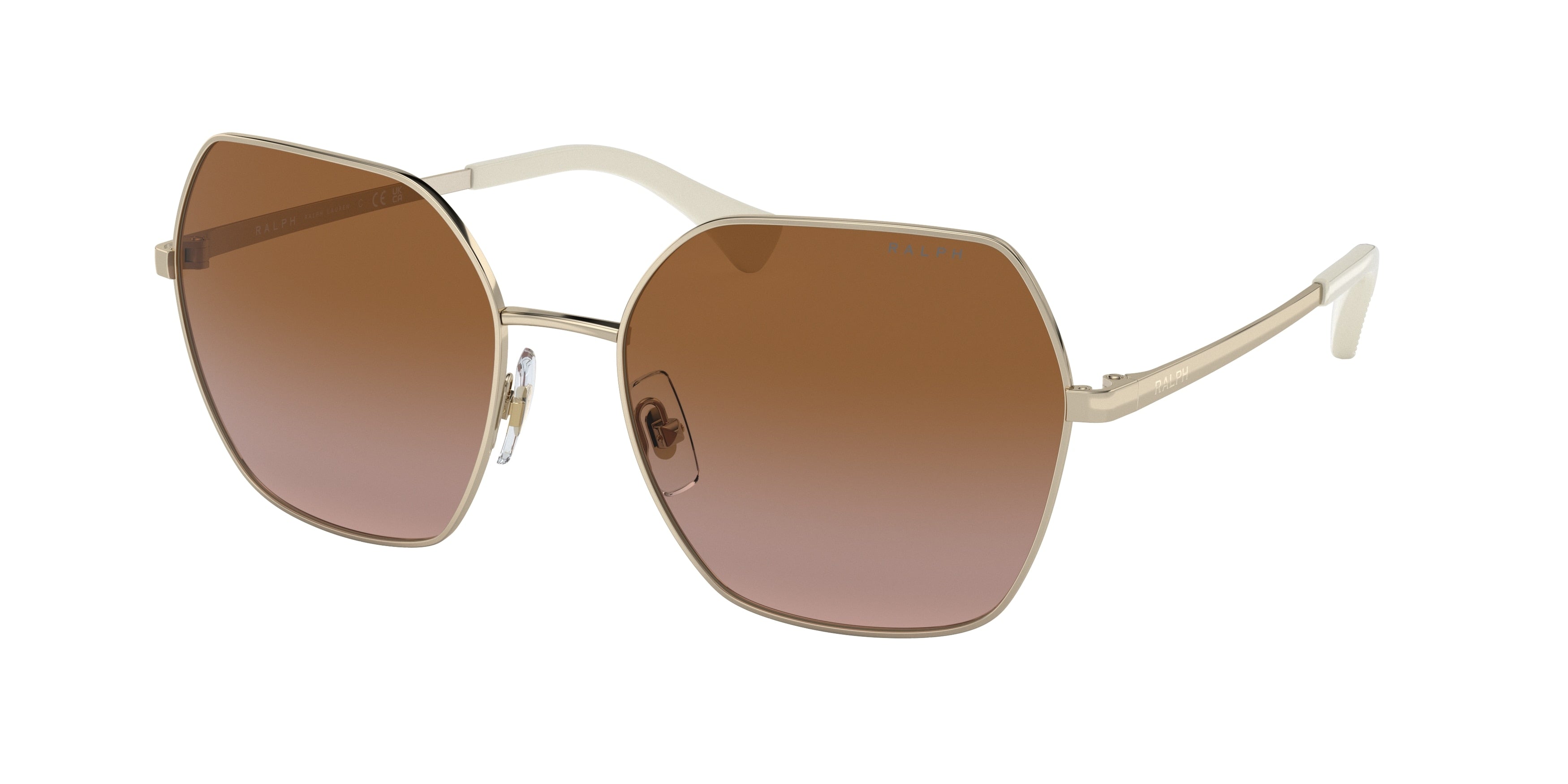 Ralph RA4138 Square Sunglasses  911613-Shiny Pale Gold 58-145-18 - Color Map Gold