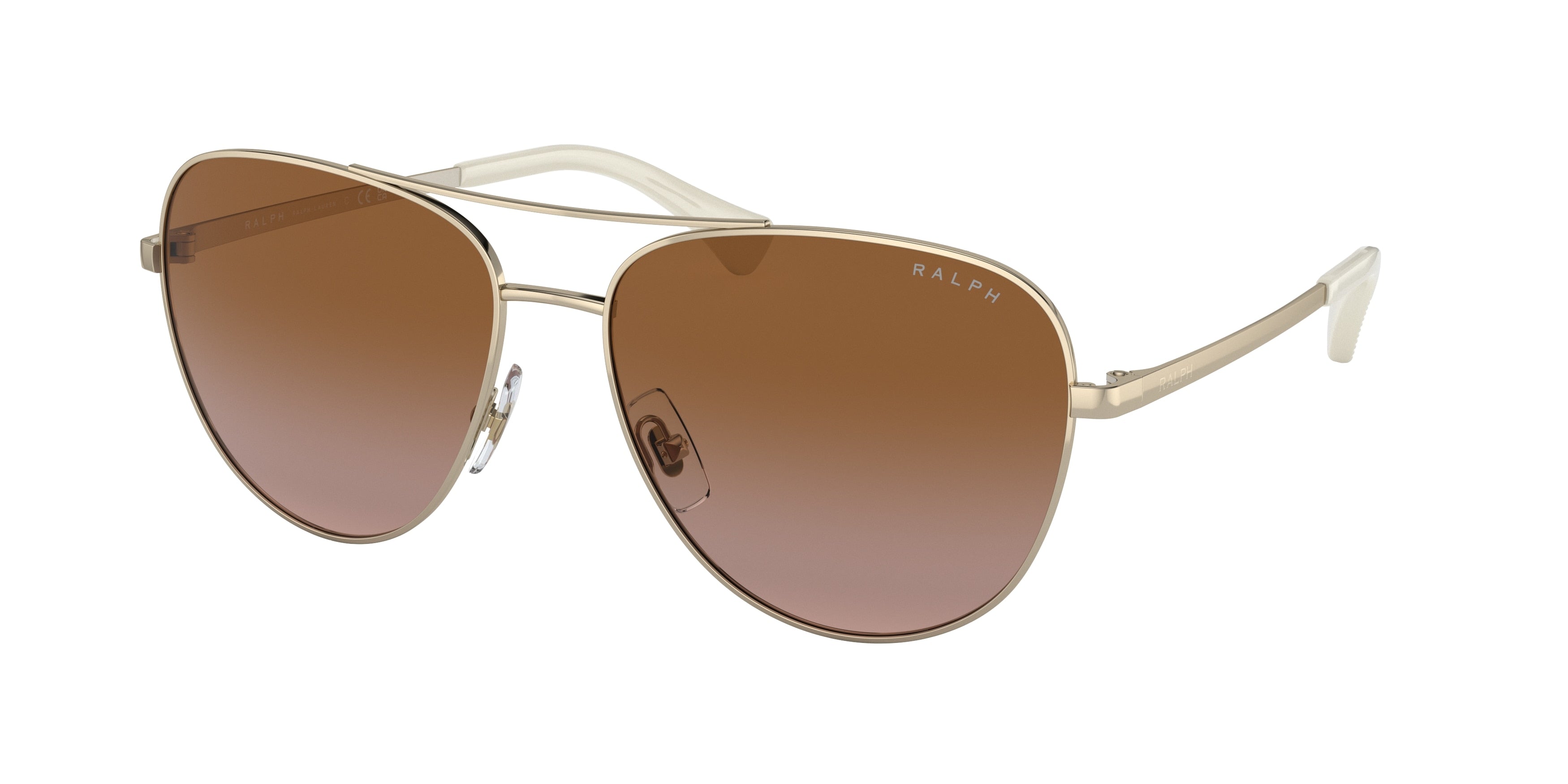 Ralph RA4139 Pilot Sunglasses  911613-Shiny Pale Gold 60-145-16 - Color Map Gold