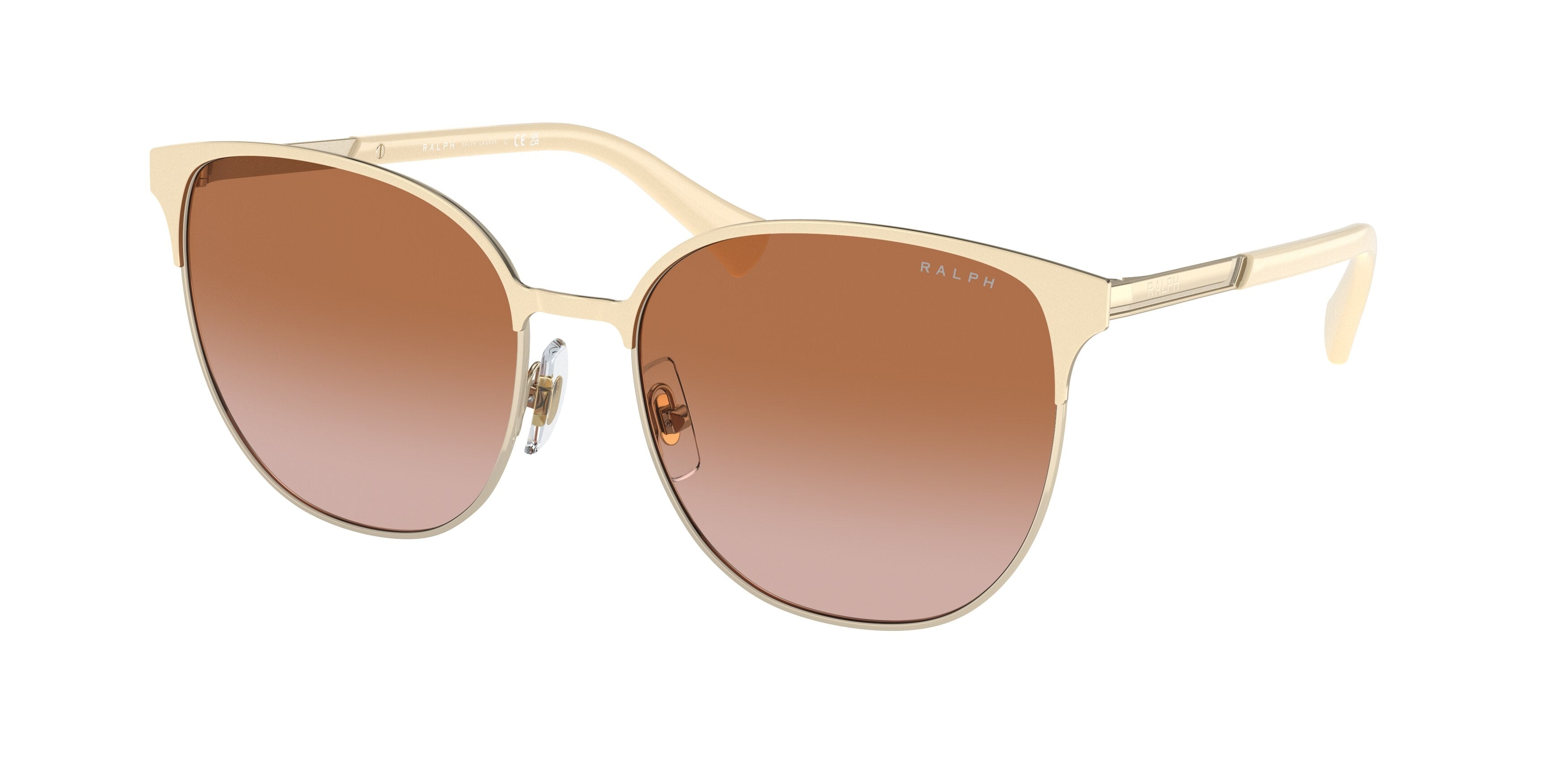 Ralph RA4140 Round Sunglasses  911613-Shiny Pale Gold 57-145-17 - Color Map Gold