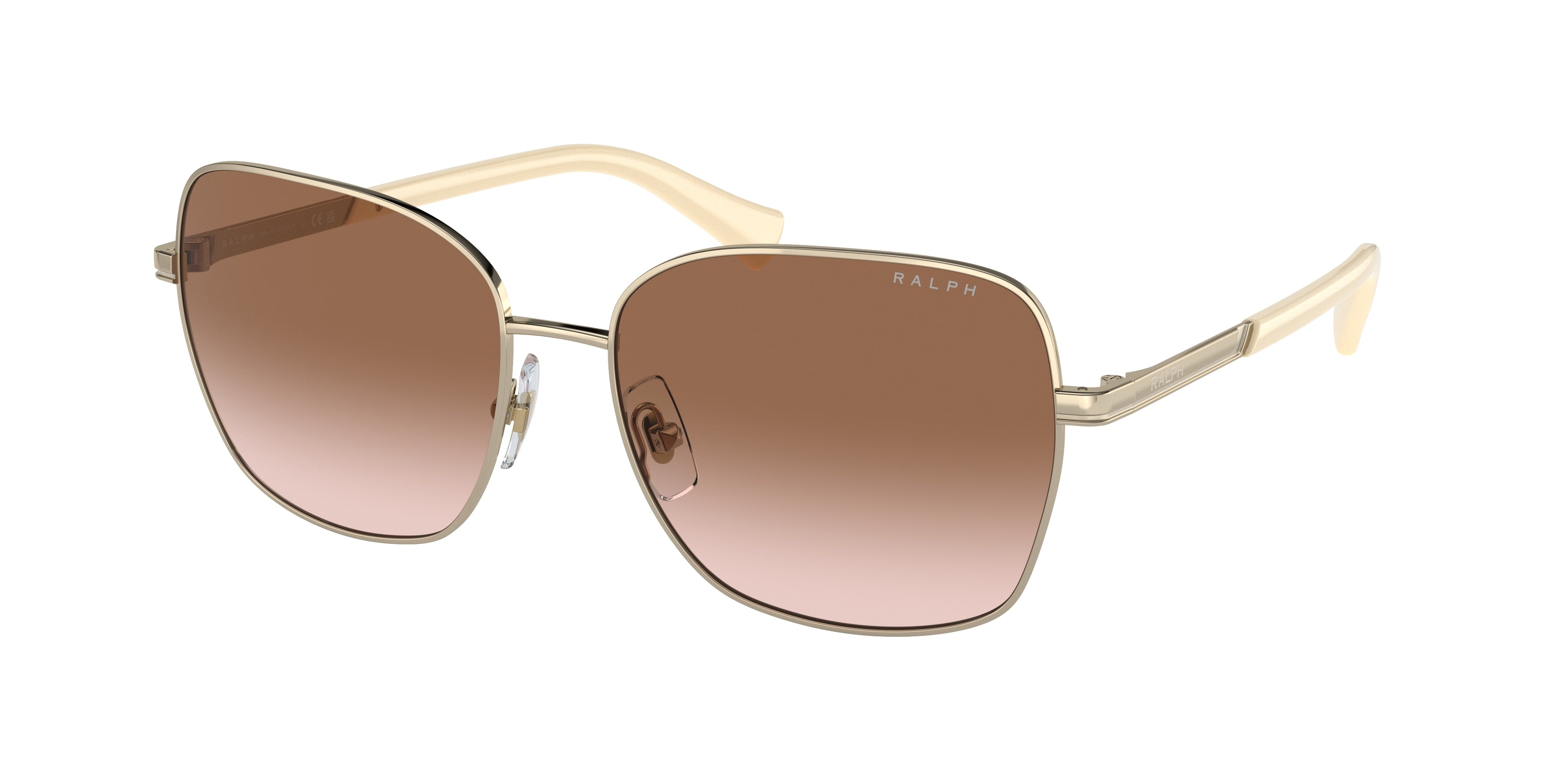 Ralph RA4141 Rectangle Sunglasses  911613-Shiny Pale Gold 58-145-16 - Color Map Gold