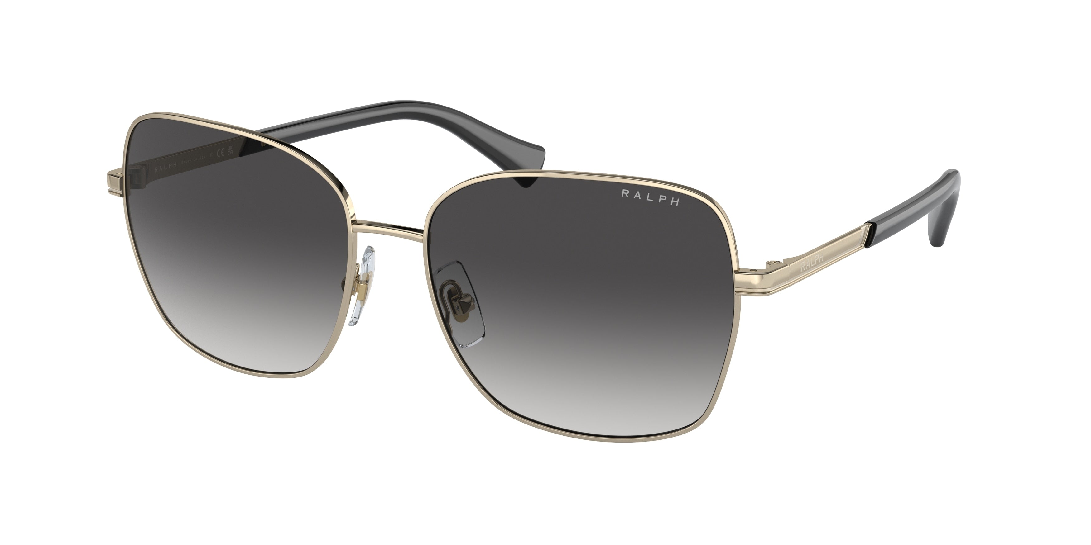 Ralph RA4141 Rectangle Sunglasses  91168G-Shiny Pale Gold 58-145-16 - Color Map Gold