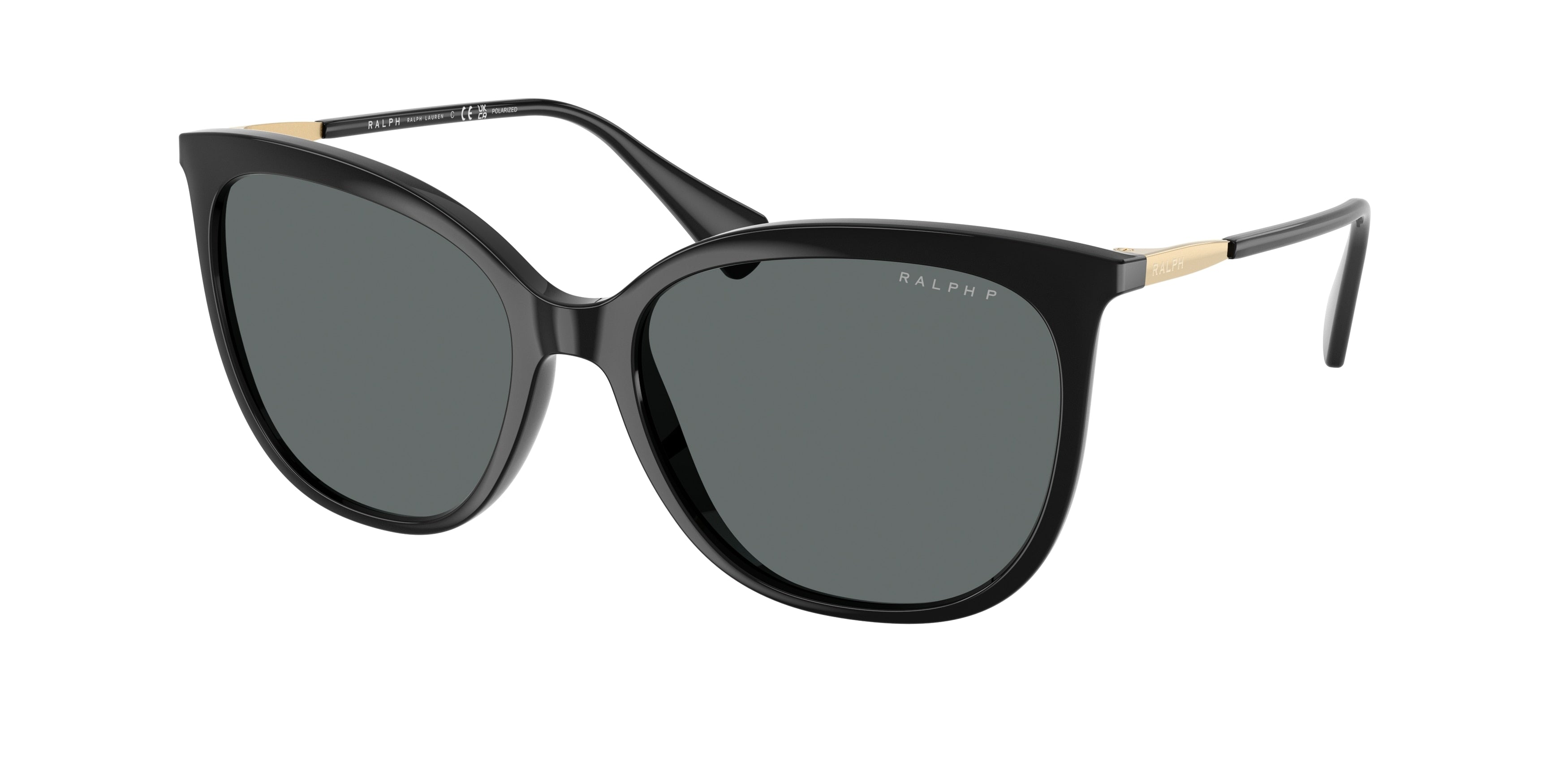 Ralph RA5248 Butterfly Sunglasses  500181-Shiny Black 56-140-17 - Color Map Black