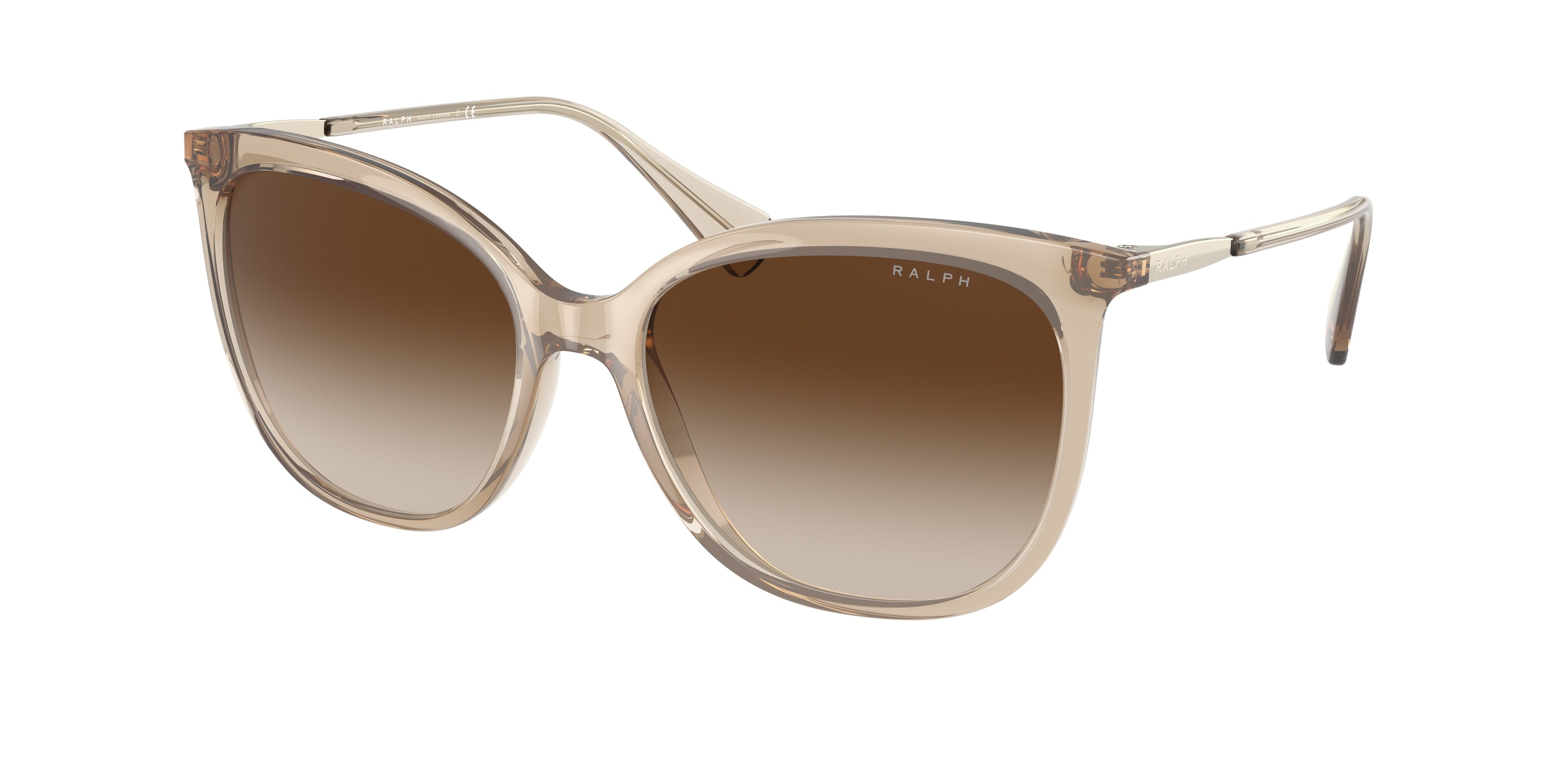 Ralph RA5248 Butterfly Sunglasses  580213-Shiny Transparent Brown 56-140-17 - Color Map Brown