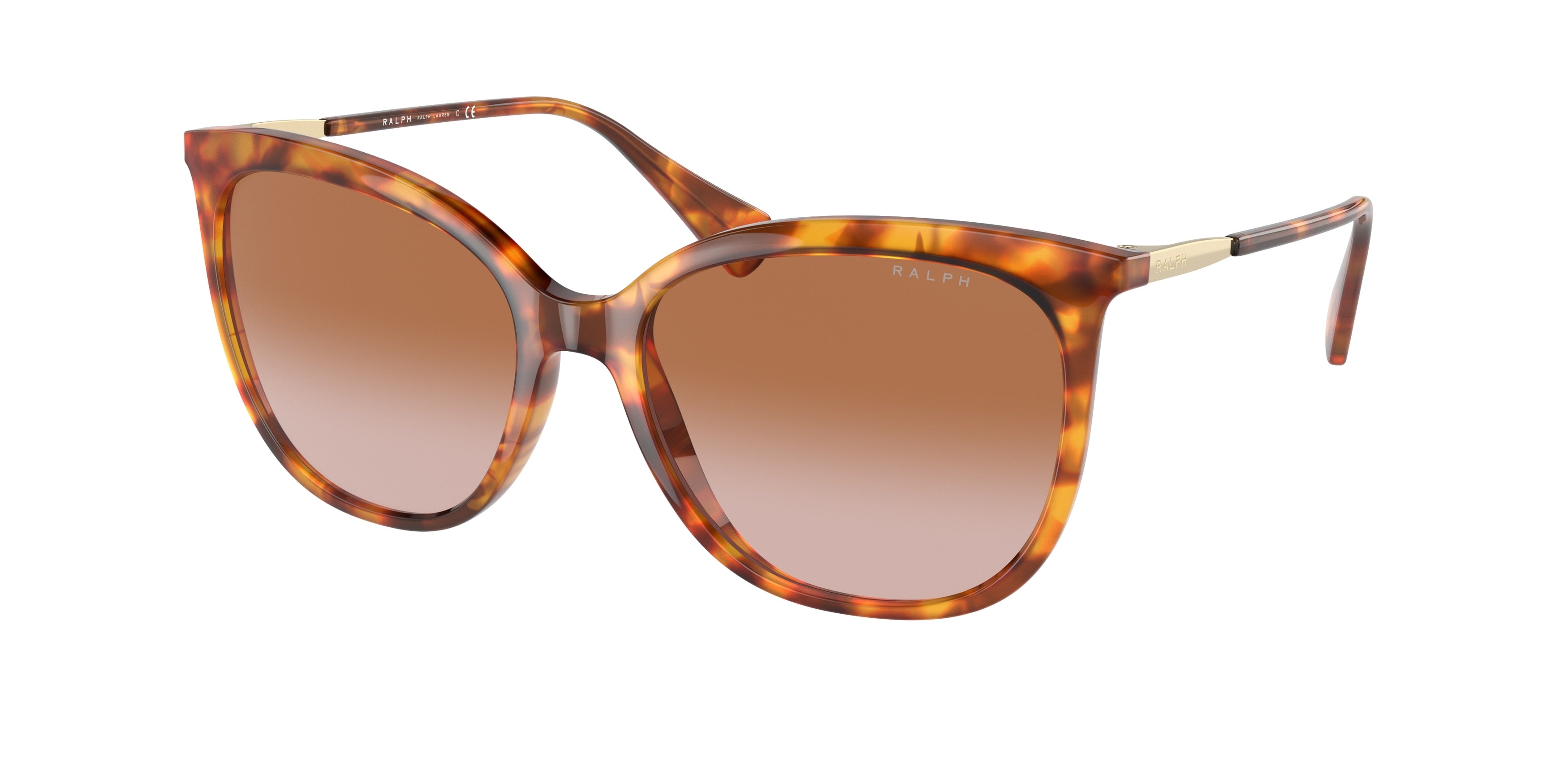 Ralph RA5248 Butterfly Sunglasses  591113-Shiny Sponged Honey Havana H 56-140-17 - Color Map Tortoise
