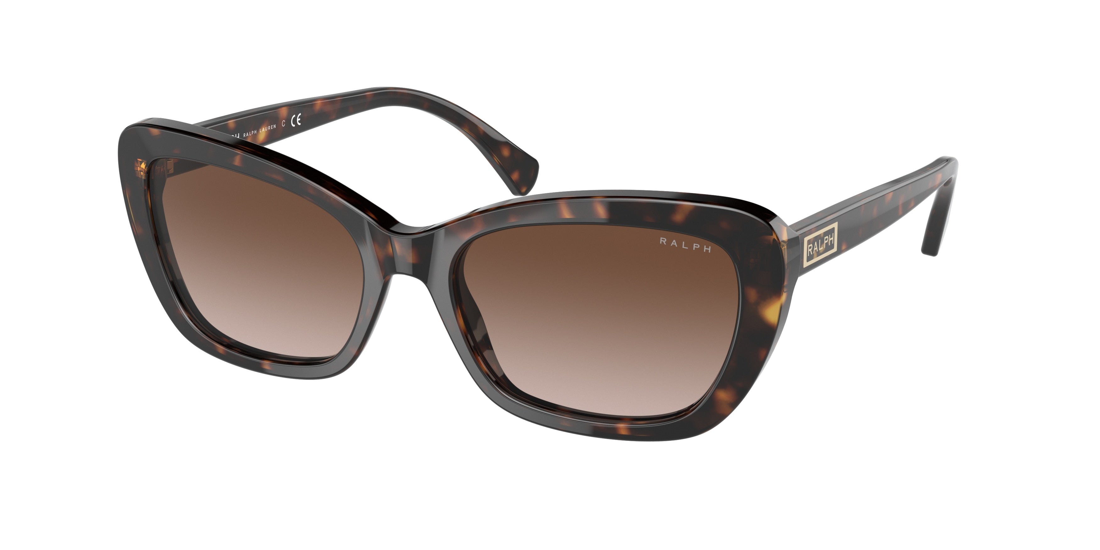 Ralph RA5264 Butterfly Sunglasses  500313-Dark Havana Brown 55-140-18 - Color Map Brown